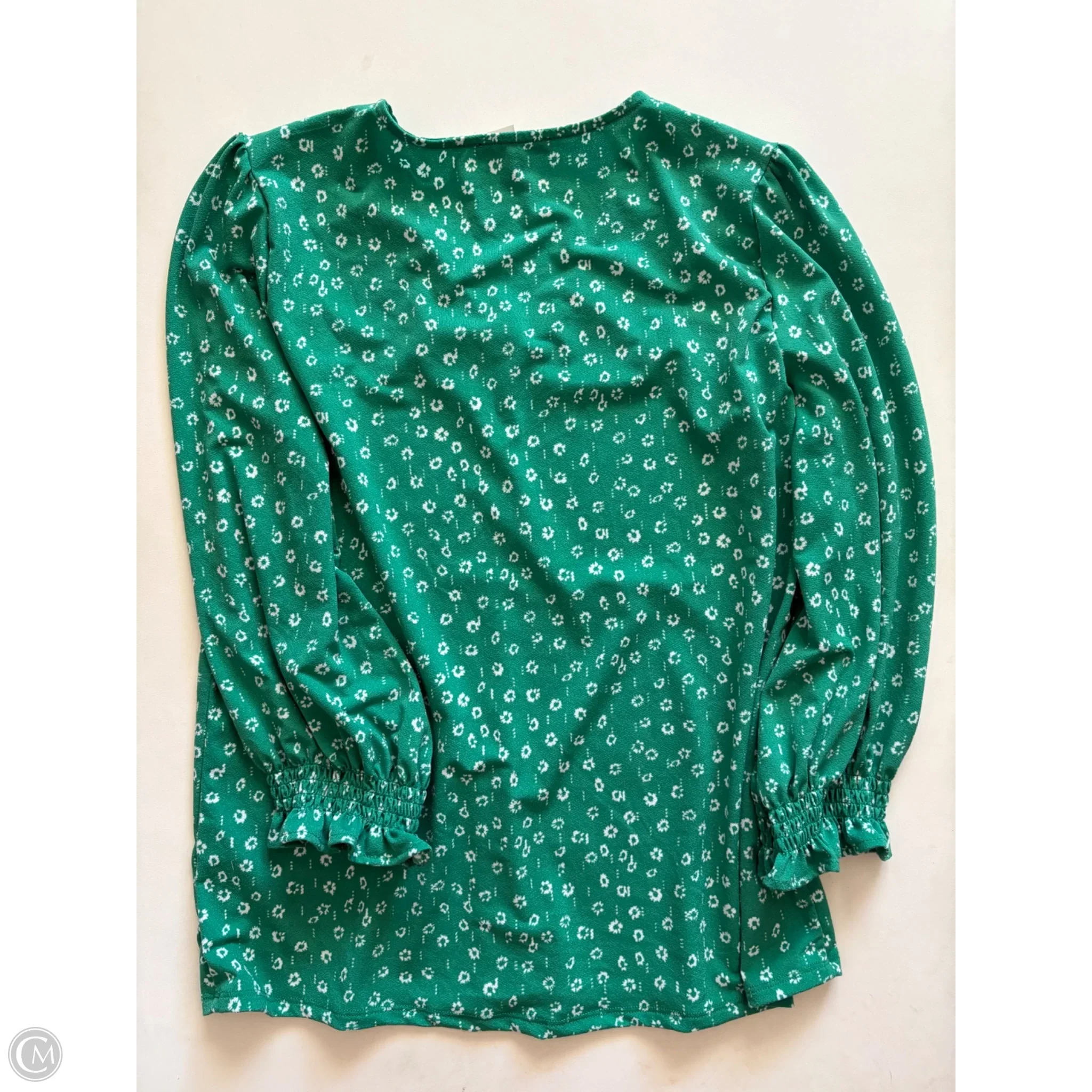 Blouse Long Sleeve By Adrianna Papell In Green, Size: M - Image 2