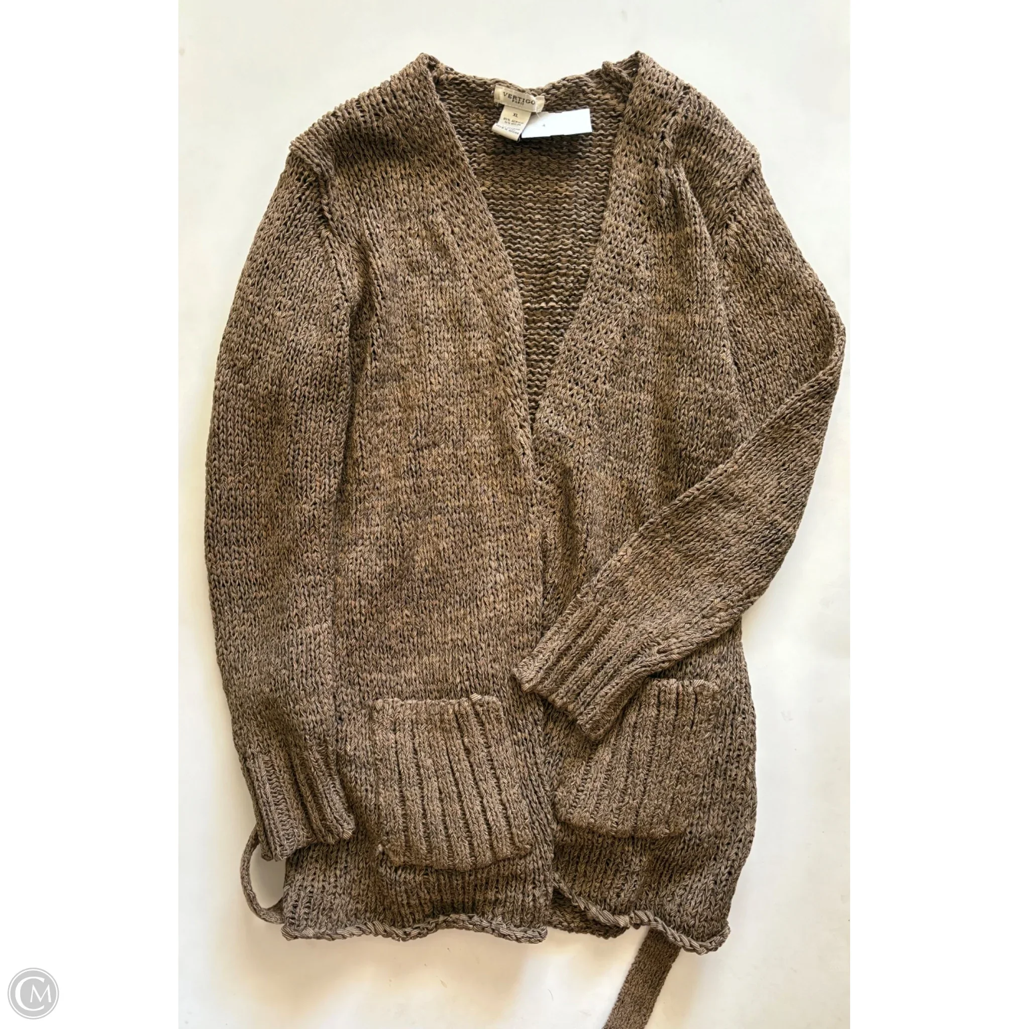 Sweater Cardigan By Vertigo In Brown, Size: Xl - Image 1