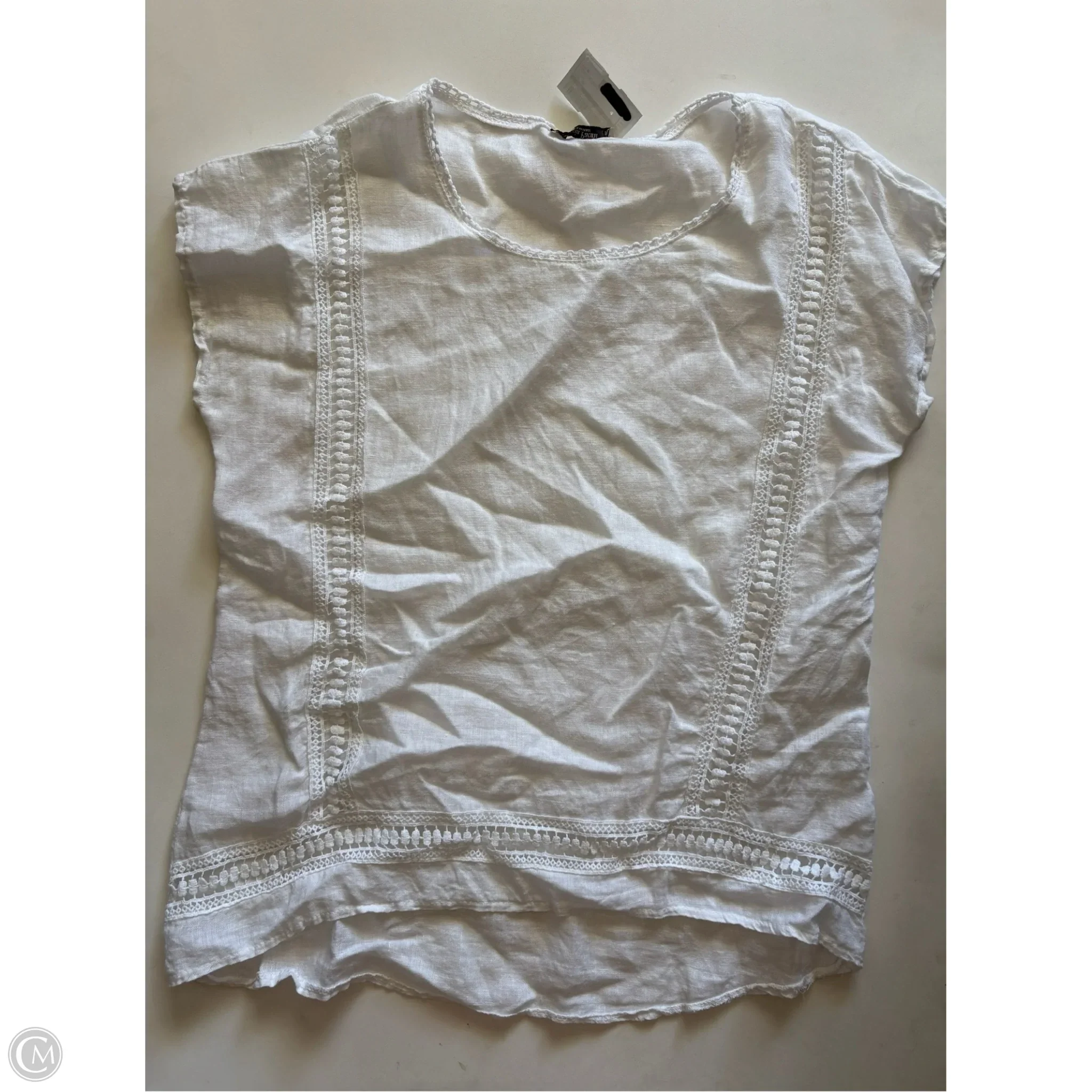 Top Short Sleeve By Alessia Pacini In White, Size: M - Image 1