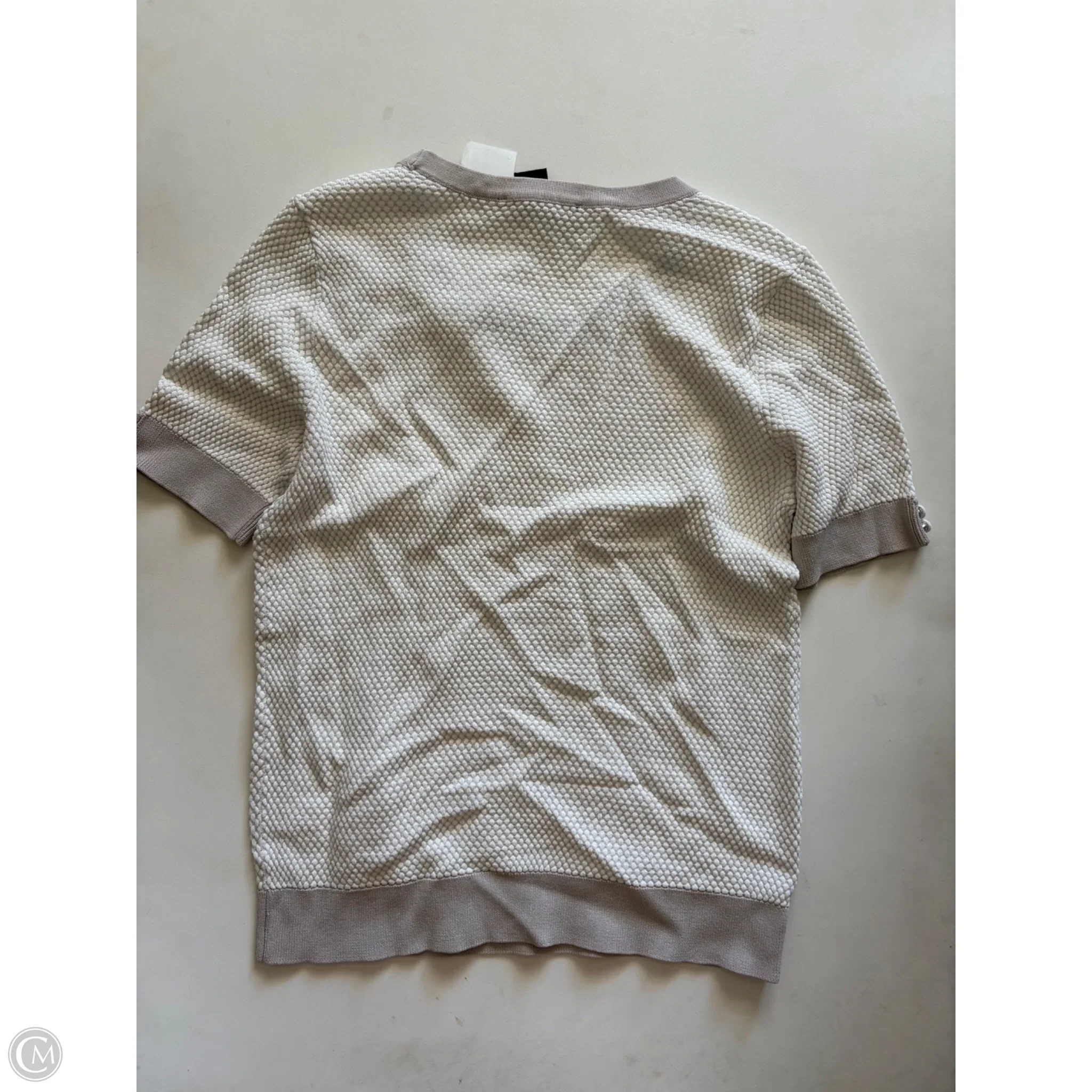 Sweater Short Sleeve By Two Twenty Five In Cream, Size: L - Image 2