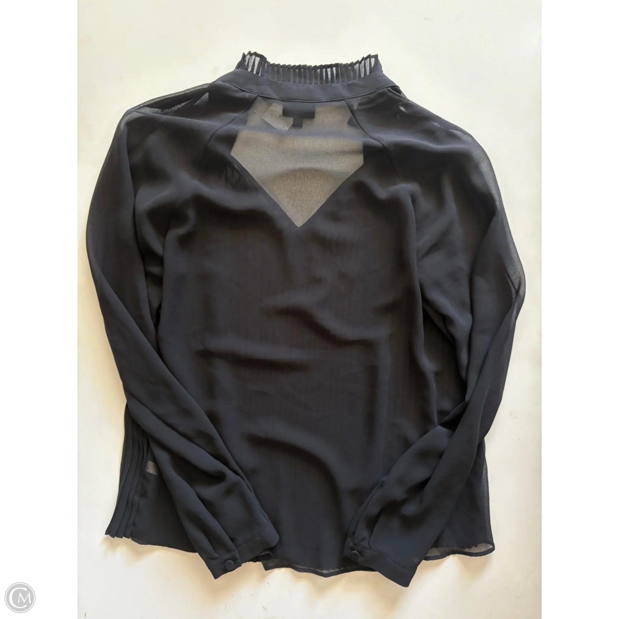 Blouse Long Sleeve By Who What Wear In Black, Size: S - Image 2
