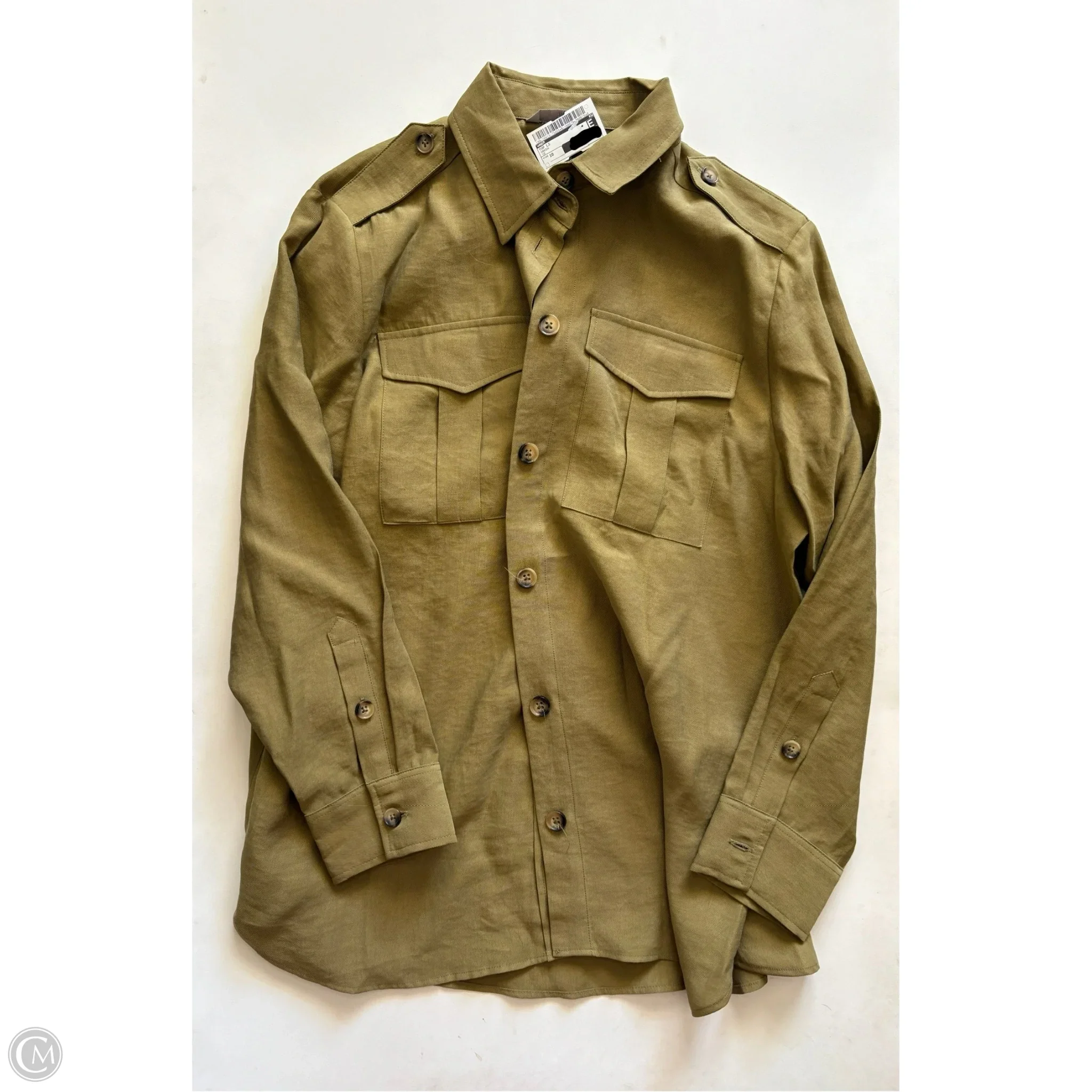 Top Long Sleeve By H&m In Green, Size: 10 - Image 1