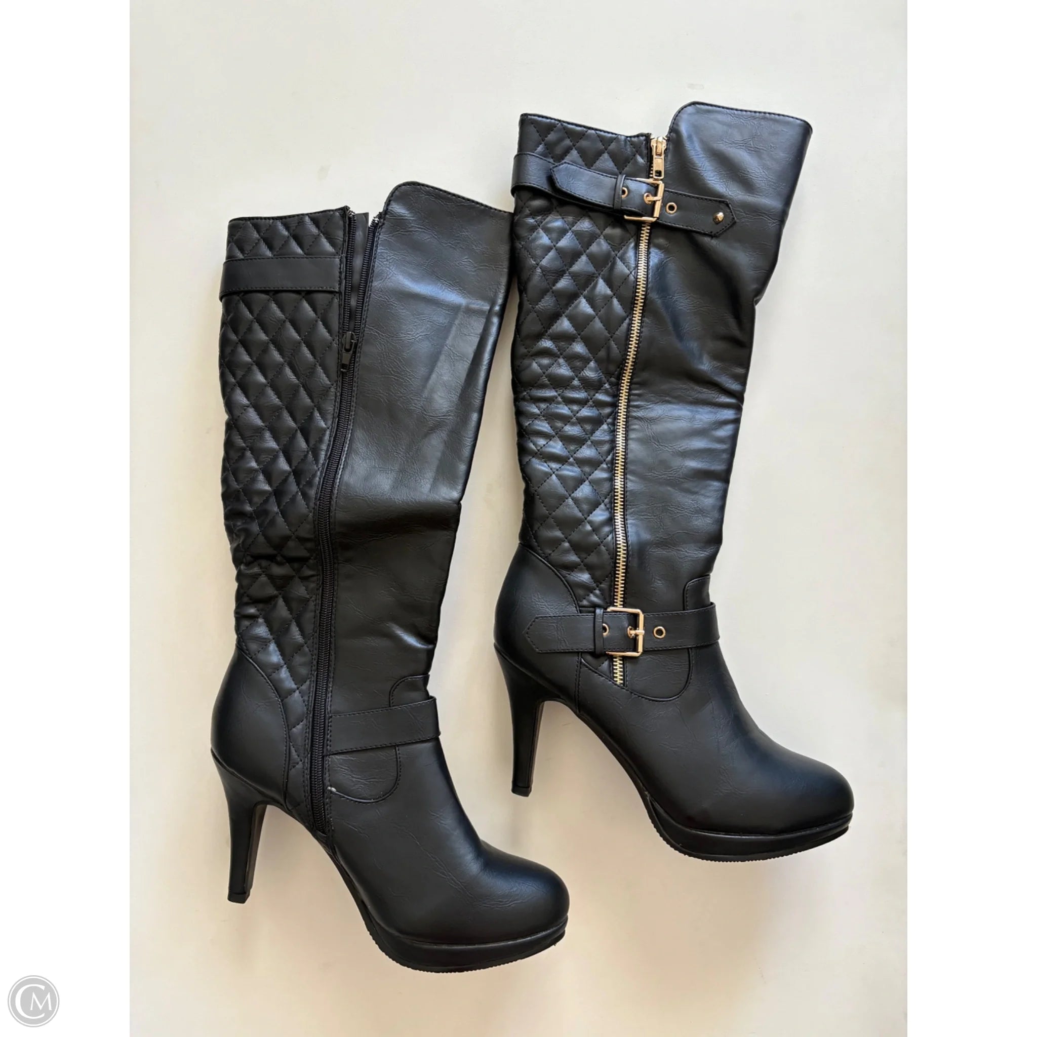Boots Knee Heels By West End In Black, Size: 11 - Image 2