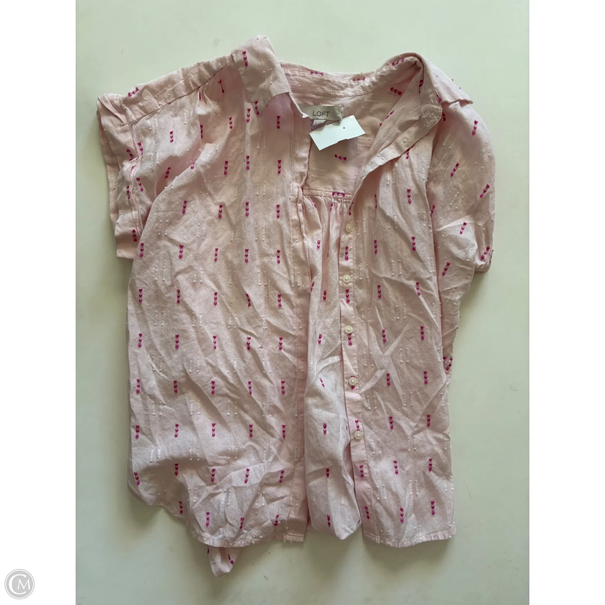 Top Short Sleeve By Loft In Pink, Size: S - Image 1