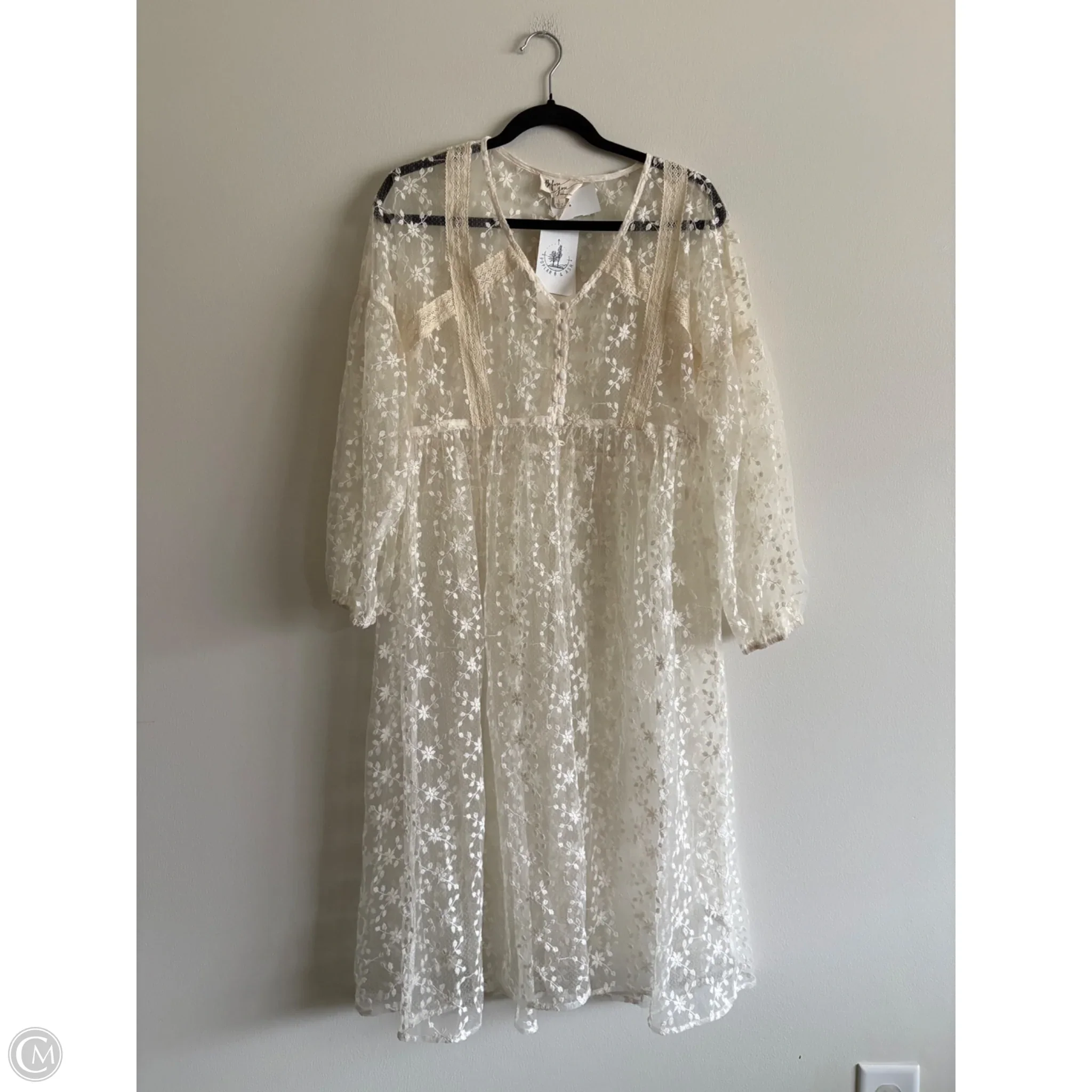 Dress Casual Midi By Before You In Cream, Size: L - Image 1