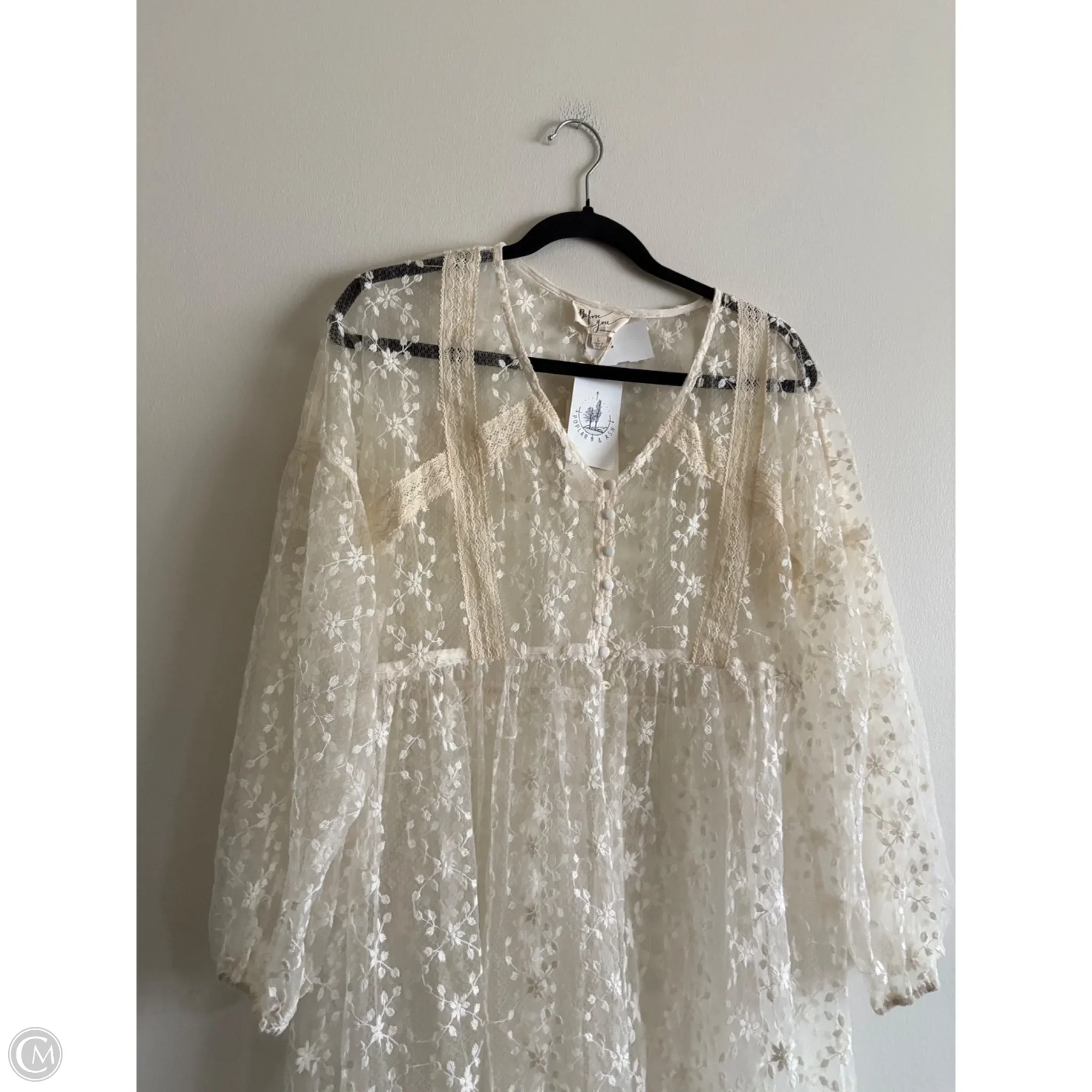 Dress Casual Midi By Before You In Cream, Size: L - Image 3