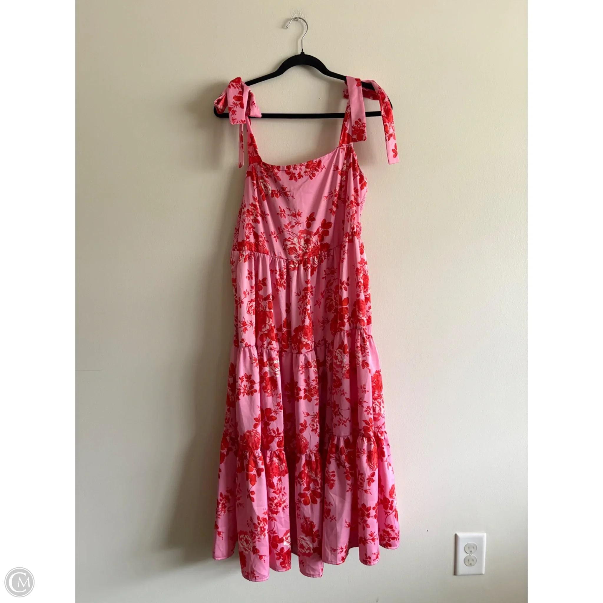 Dress Casual Maxi By t & c aPPAREL In Pink & Red, Size: L - Image 1