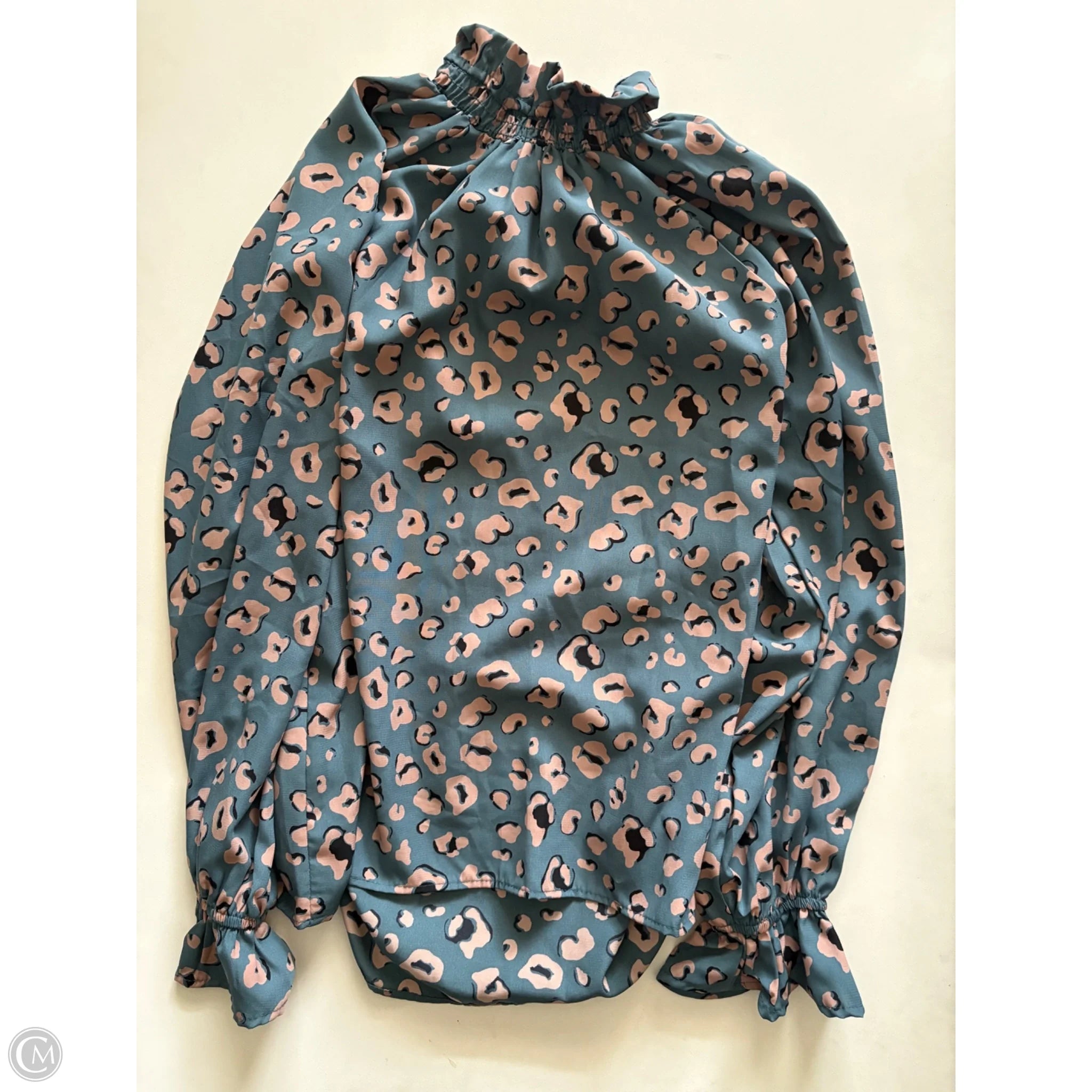 Blouse Long Sleeve By Karlie In Animal Print, Size: M - Image 1
