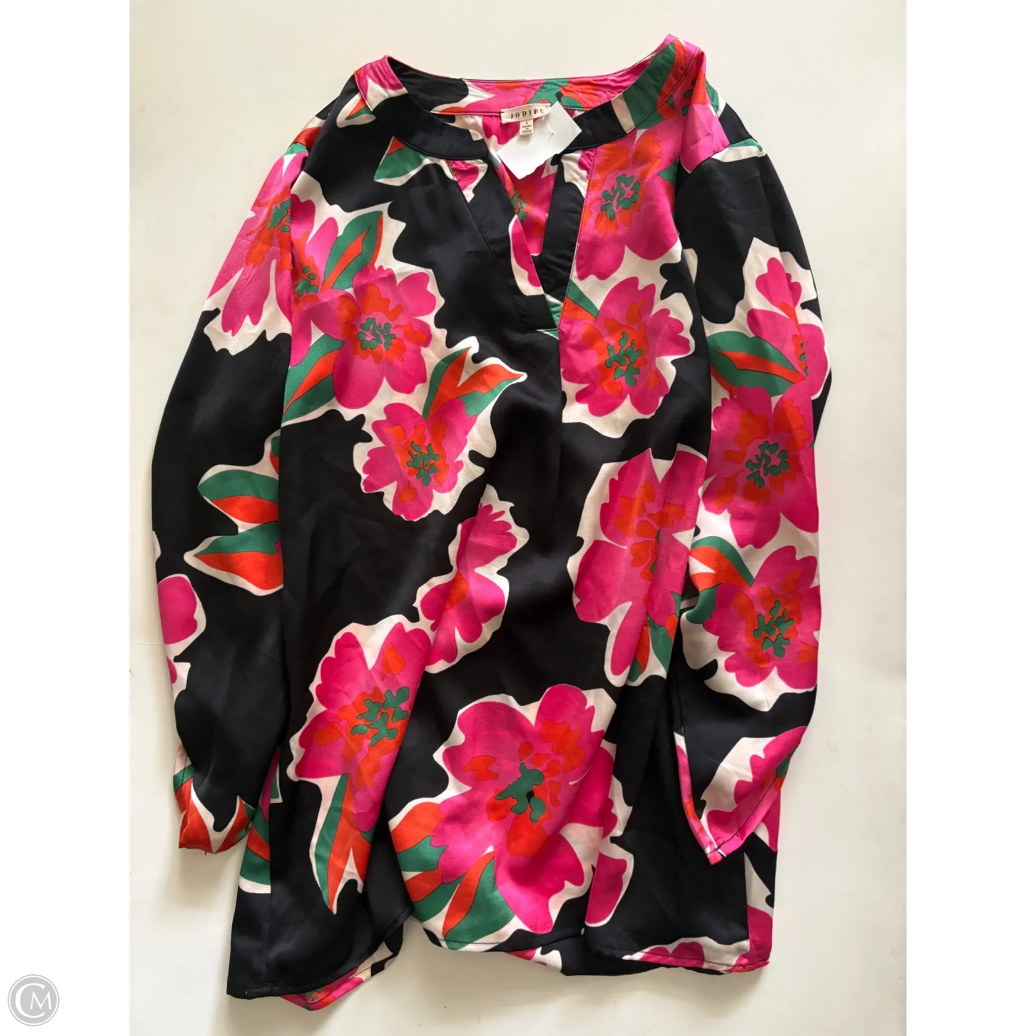 Blouse Long Sleeve By Jodifl In Floral Print, Size: L - Image 1