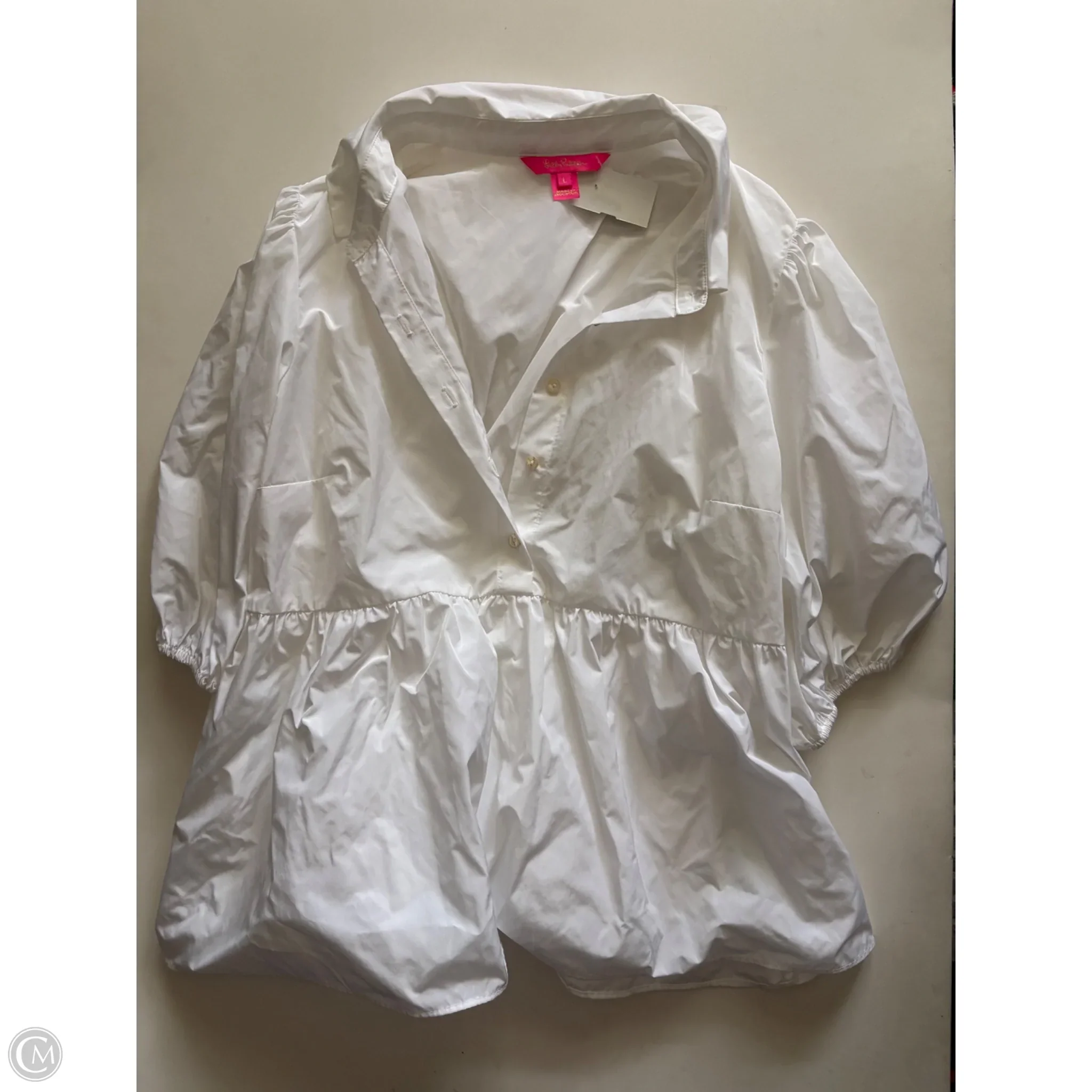 Blouse Designer By Lilly Pulitzer In White, Size: L