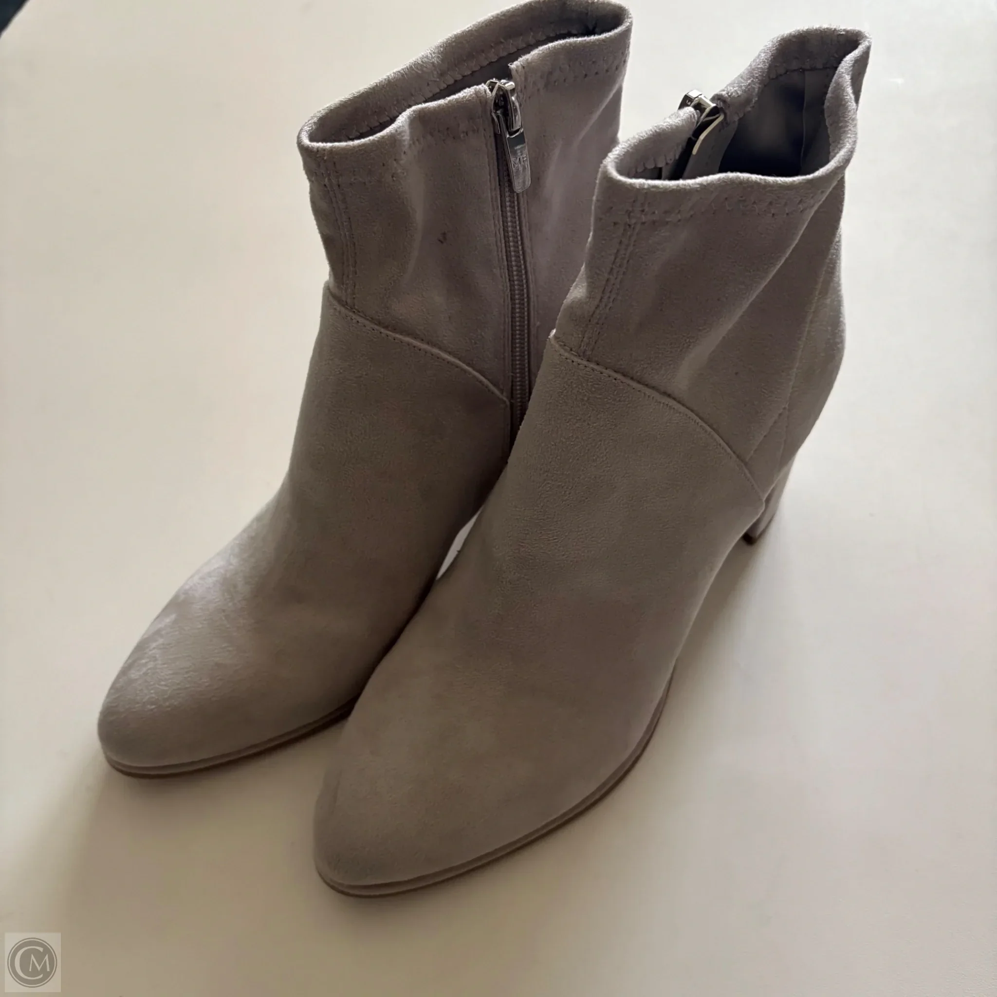 Boots Ankle Heels By Marc Fisher In Grey, Size: 8.5