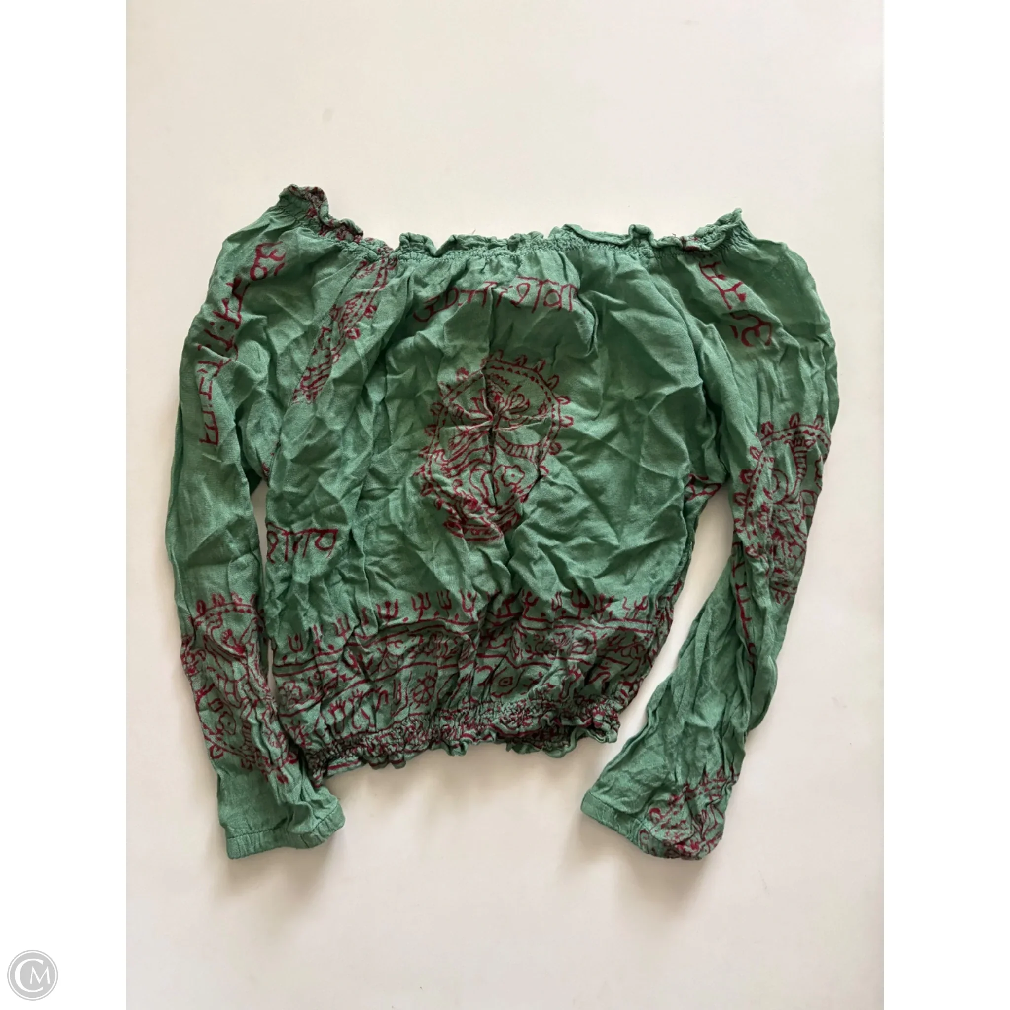 Top Long Sleeve By Earthbound In Green, Size: S - Image 2