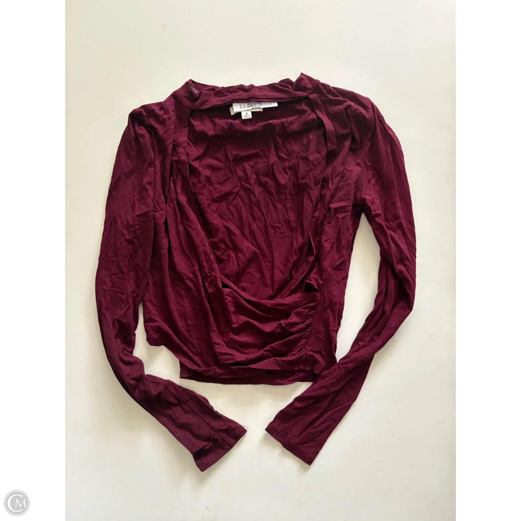 Top Long Sleeve By Earthbound In Maroon, Size: S - Image 1