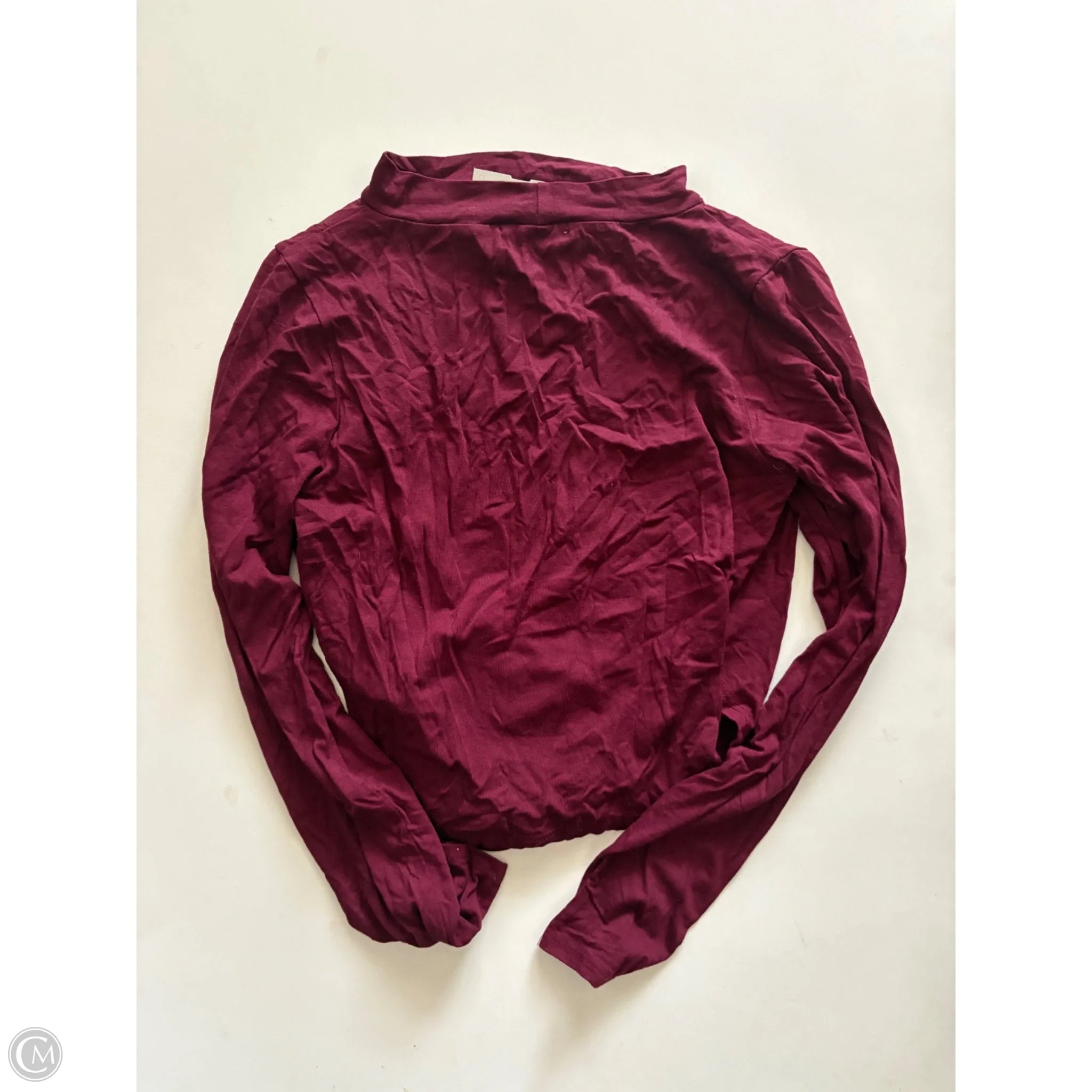 Top Long Sleeve By Earthbound In Maroon, Size: S - Image 2