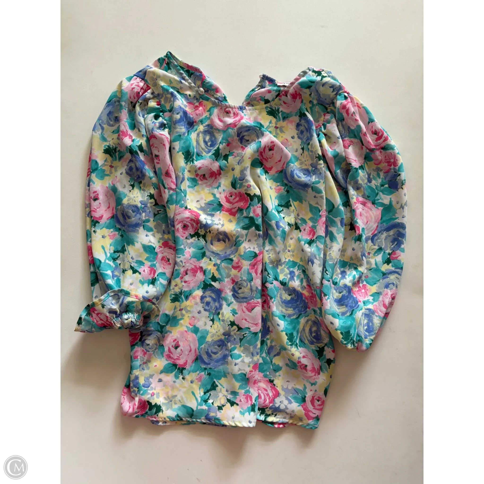 Blouse Long Sleeve By Andree By Unit In Floral Print, Size: S