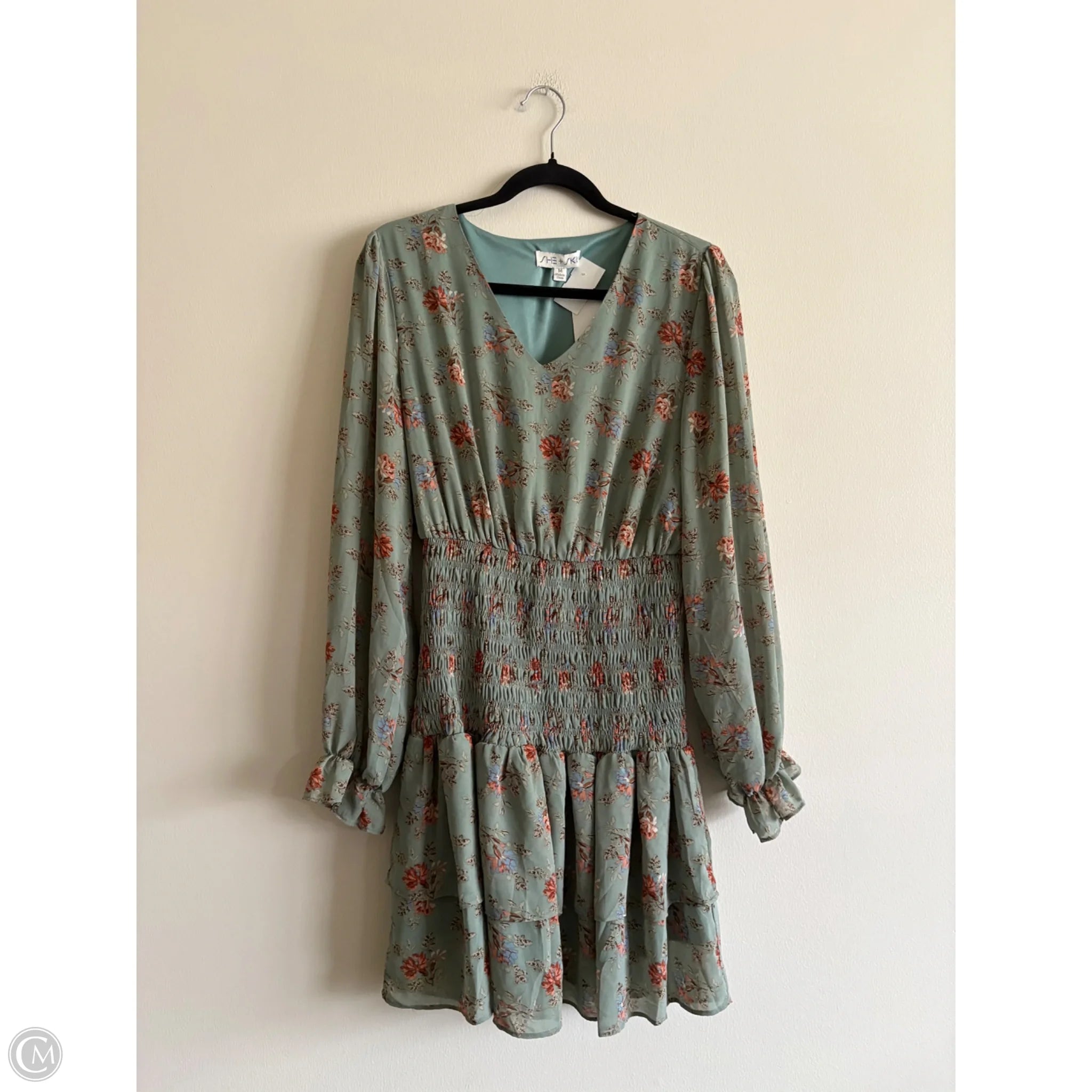 Dress Casual Midi By She + Sky In Green, Size: M - Image 1