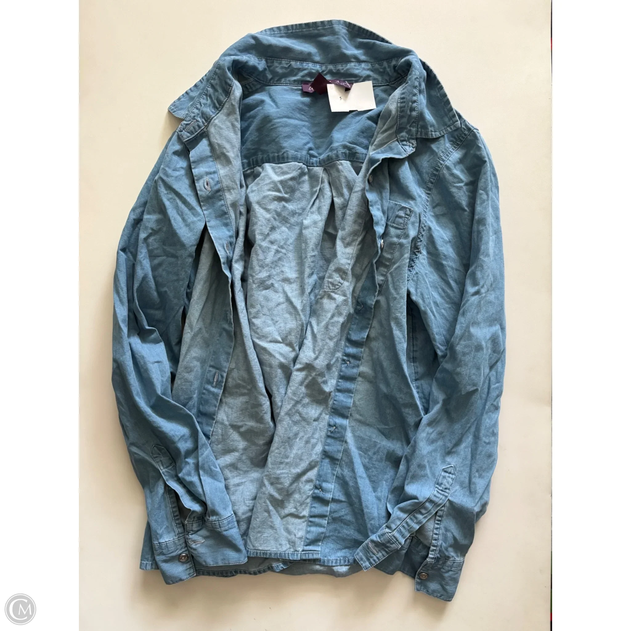 Top Long Sleeve By Gloria Vanderbilt In Blue, Size: L - Image 1