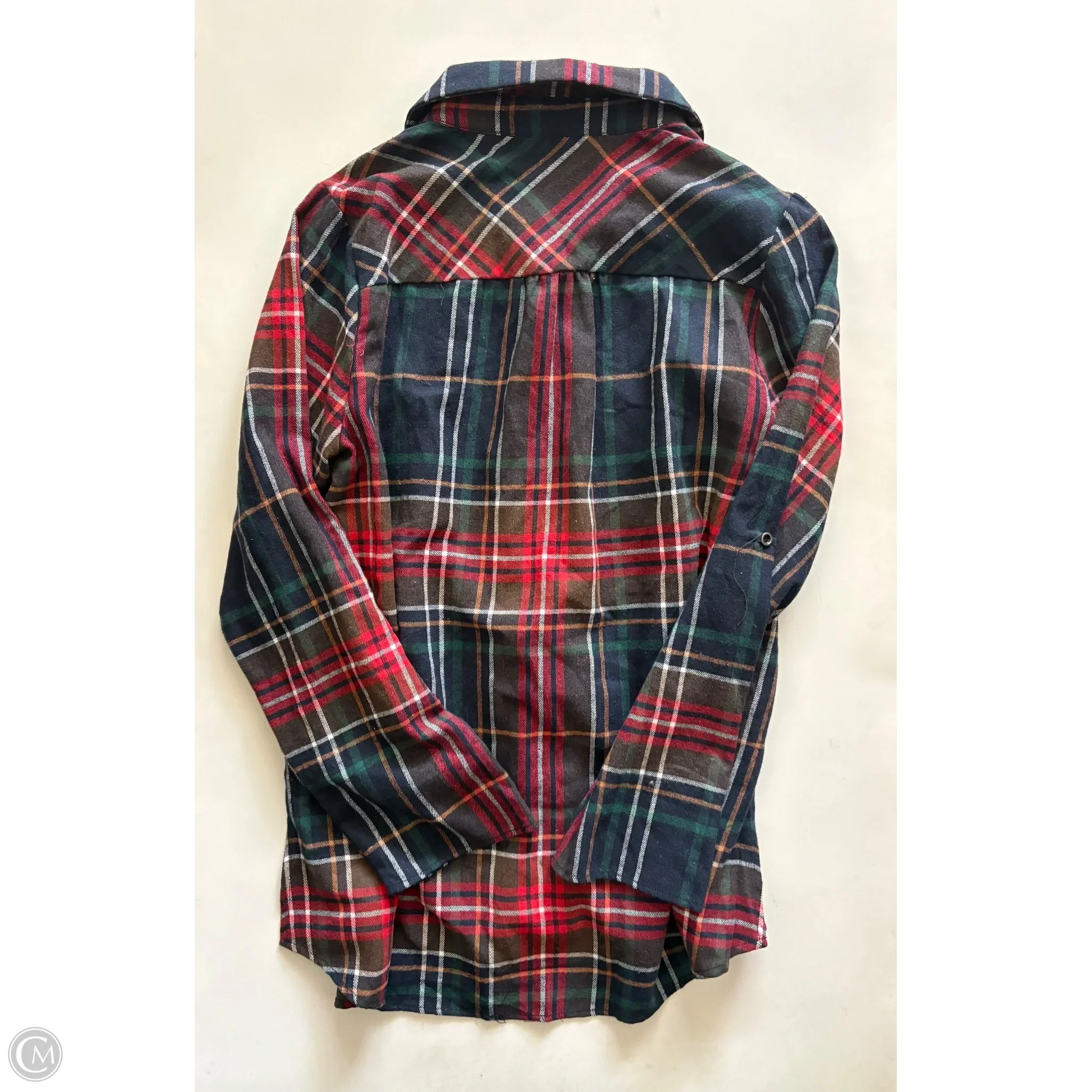 Top Long Sleeve By Andree By Unit In Plaid Pattern, Size: M - Image 2