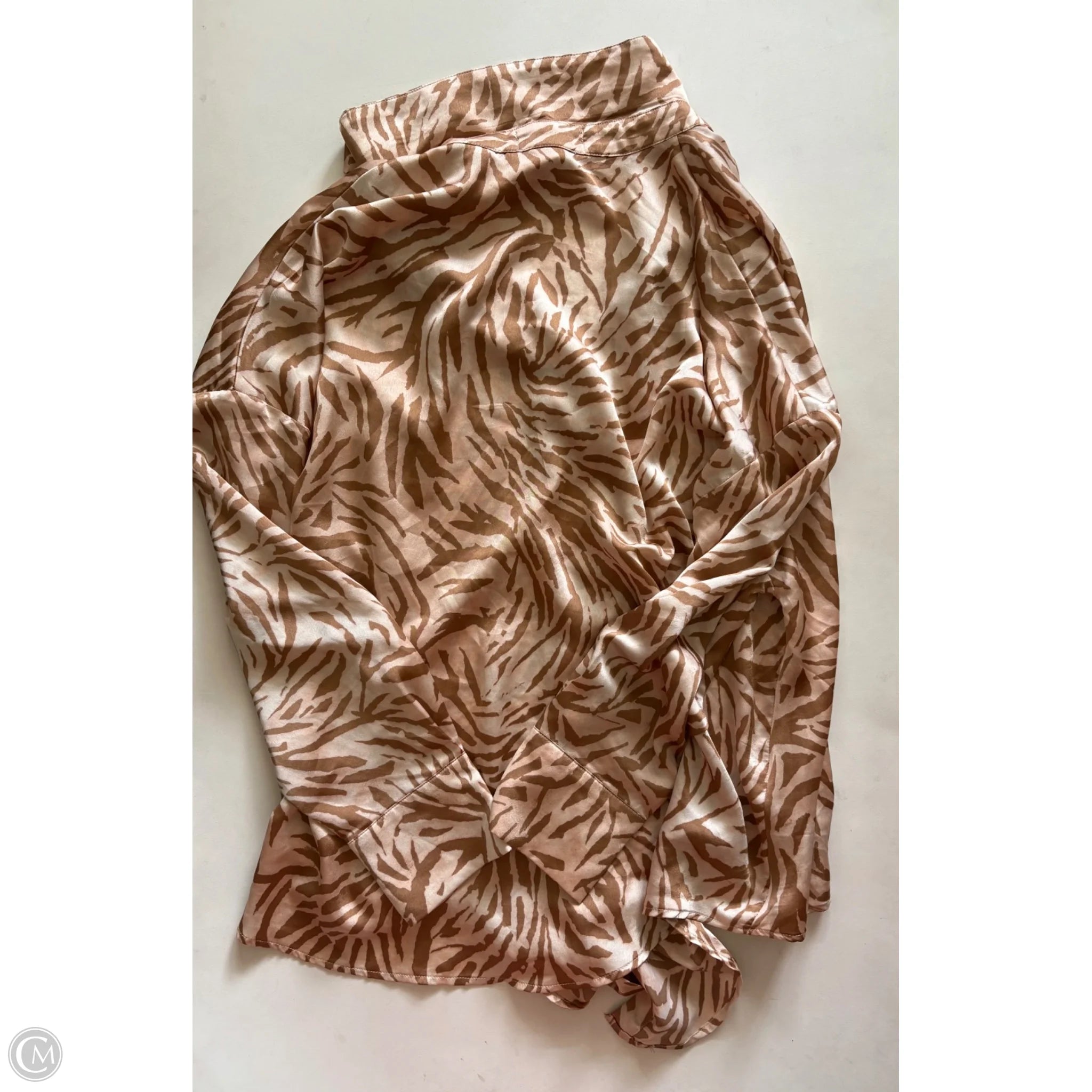 Blouse Long Sleeve By Impressions In Animal Print, Size: L - Image 2