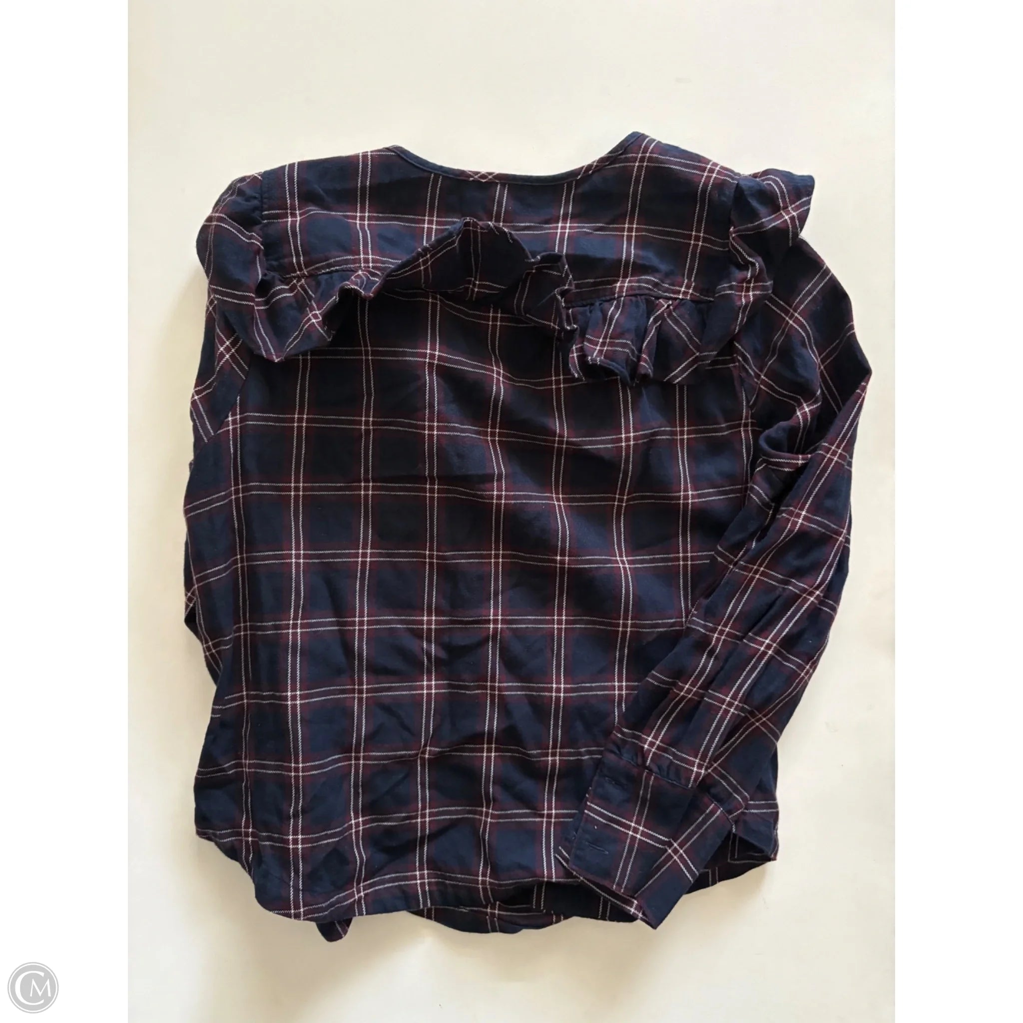 Top Long Sleeve By Madewell In Plaid Pattern, Size: L - Image 2