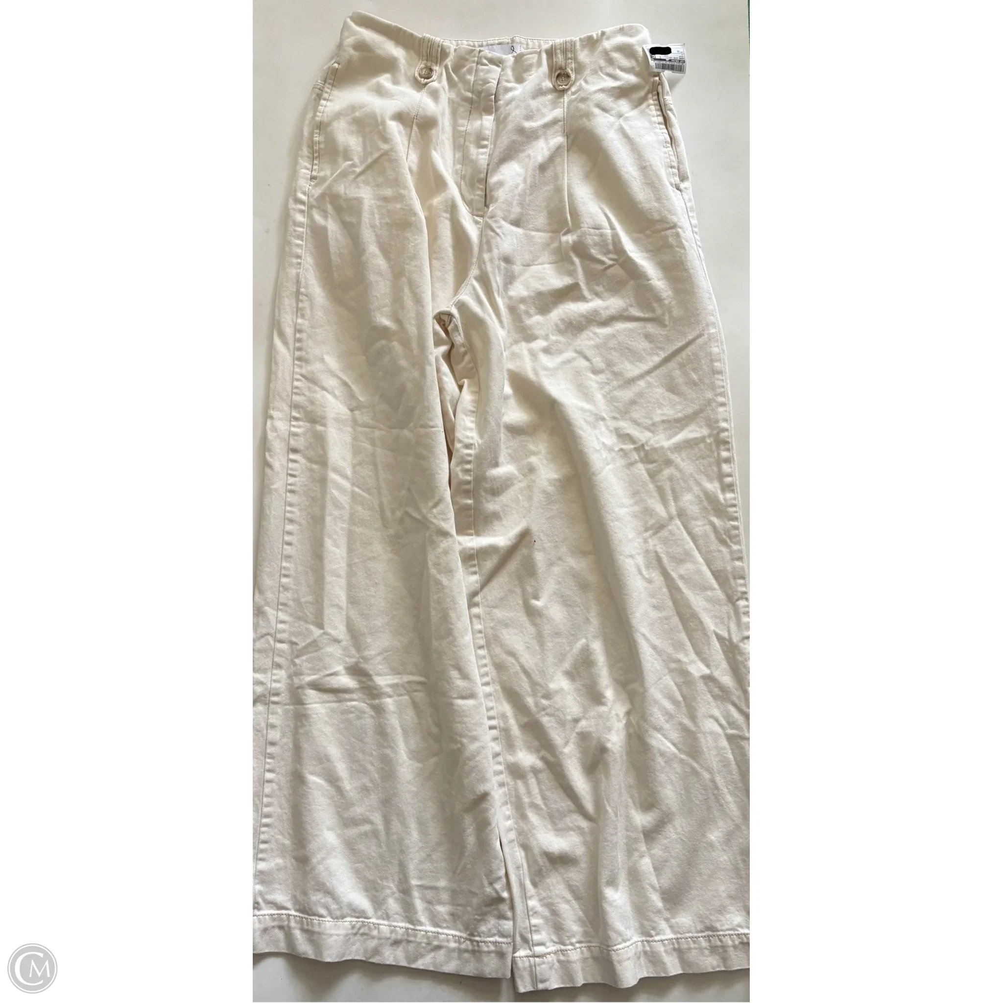 Jeans Wide Leg By Sam Edelman In Cream, Size: 12 - Image 1