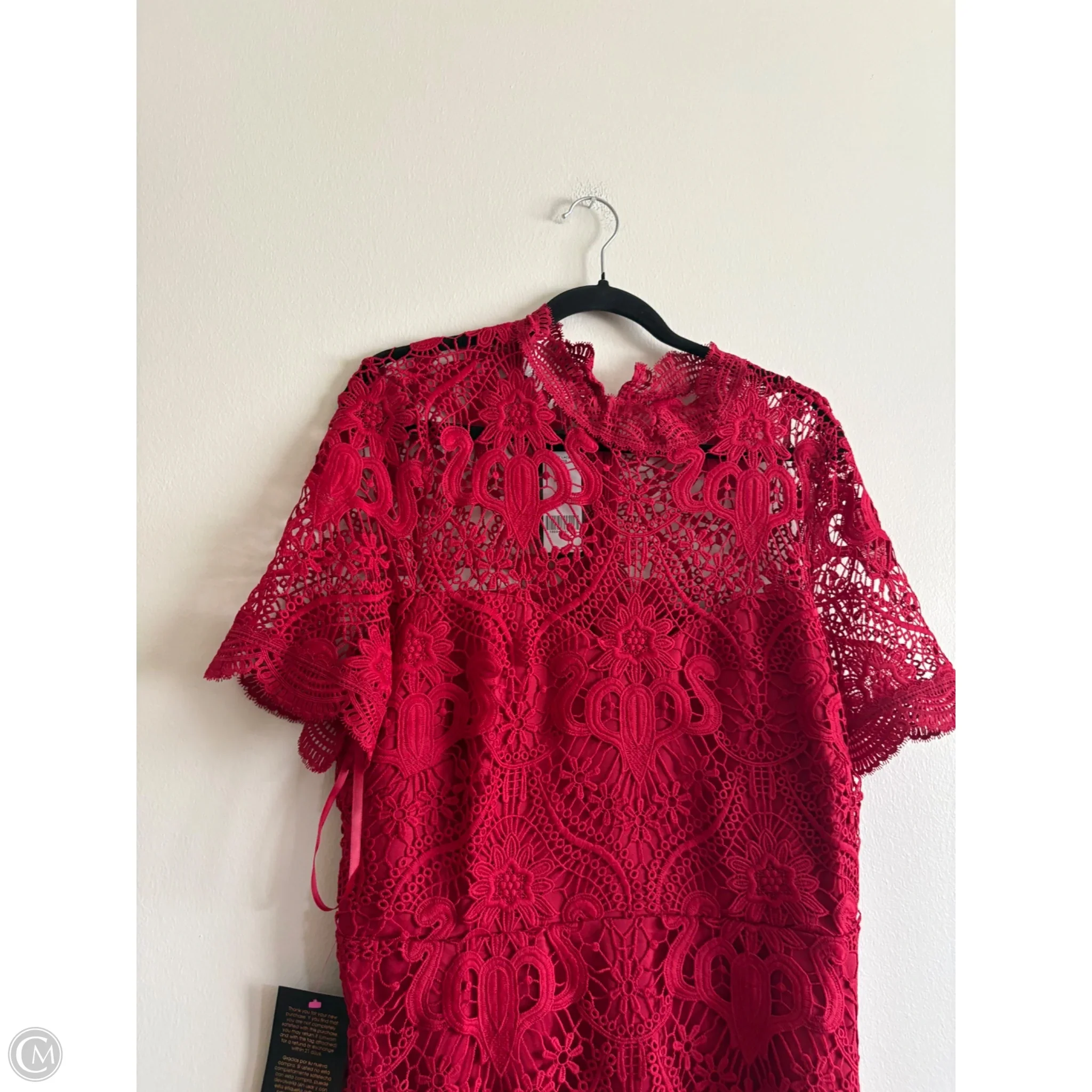 Dress Party Midi By Bebe In Red, Size: Xl - Image 3