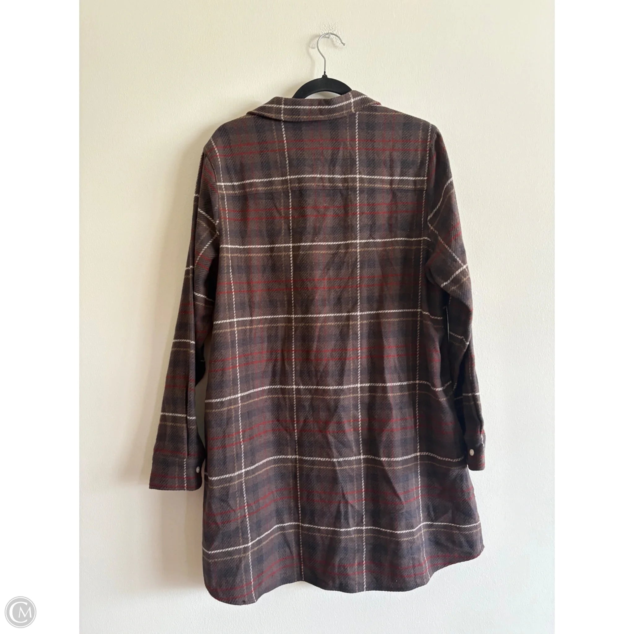 Top Long Sleeve By mavaij In Plaid Pattern, Size: L - Image 2