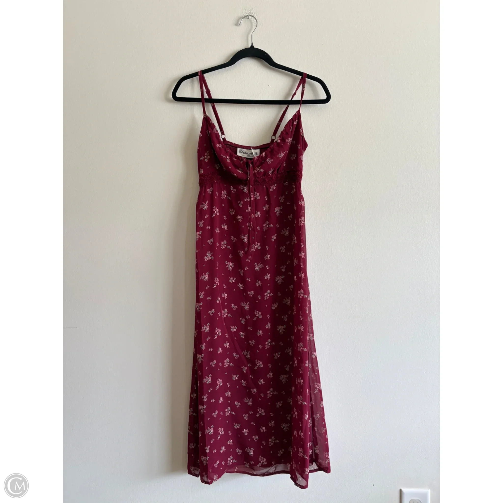Dress Casual Maxi By No Boundaries In Maroon, Size: Xs - Image 1