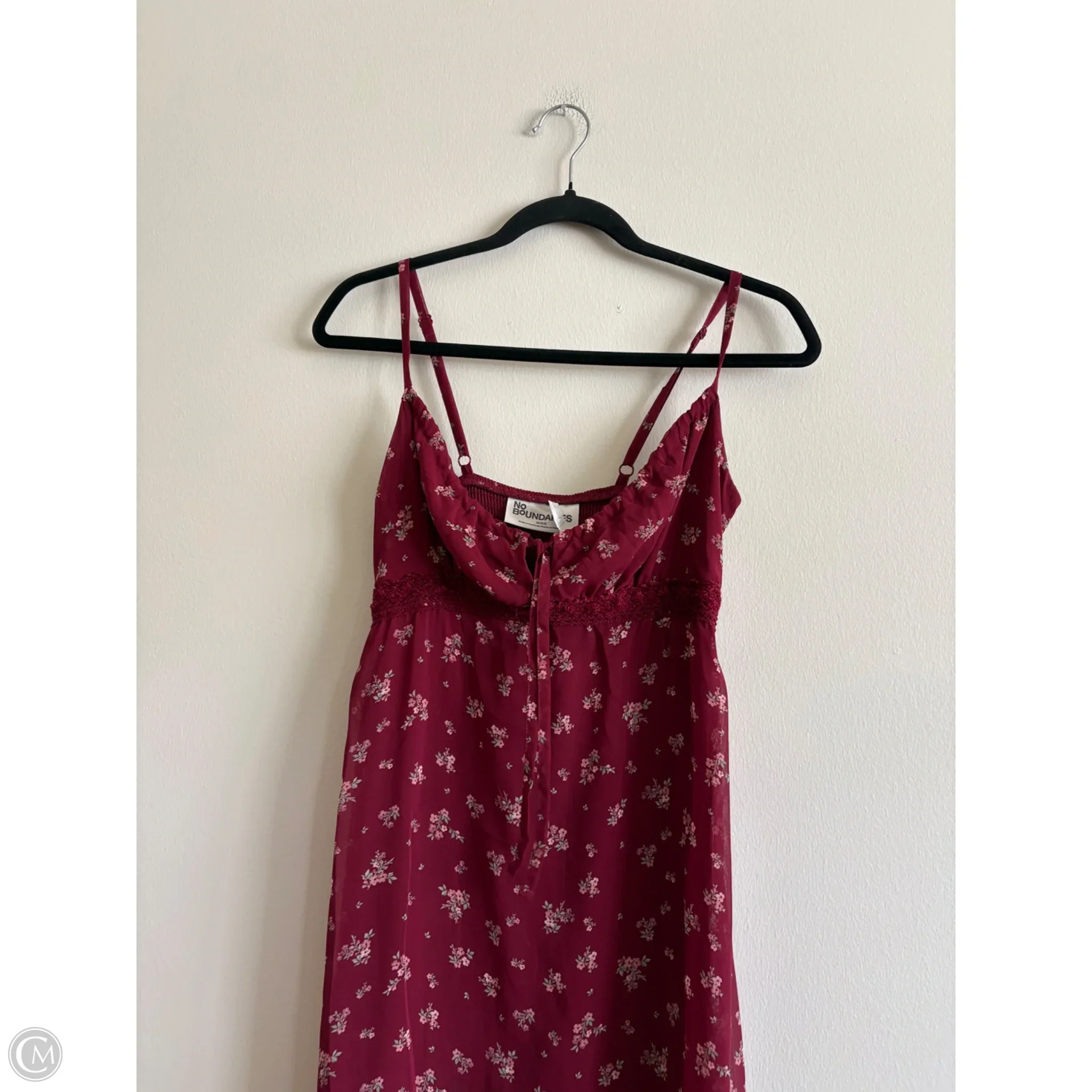 Dress Casual Maxi By No Boundaries In Maroon, Size: Xs - Image 3