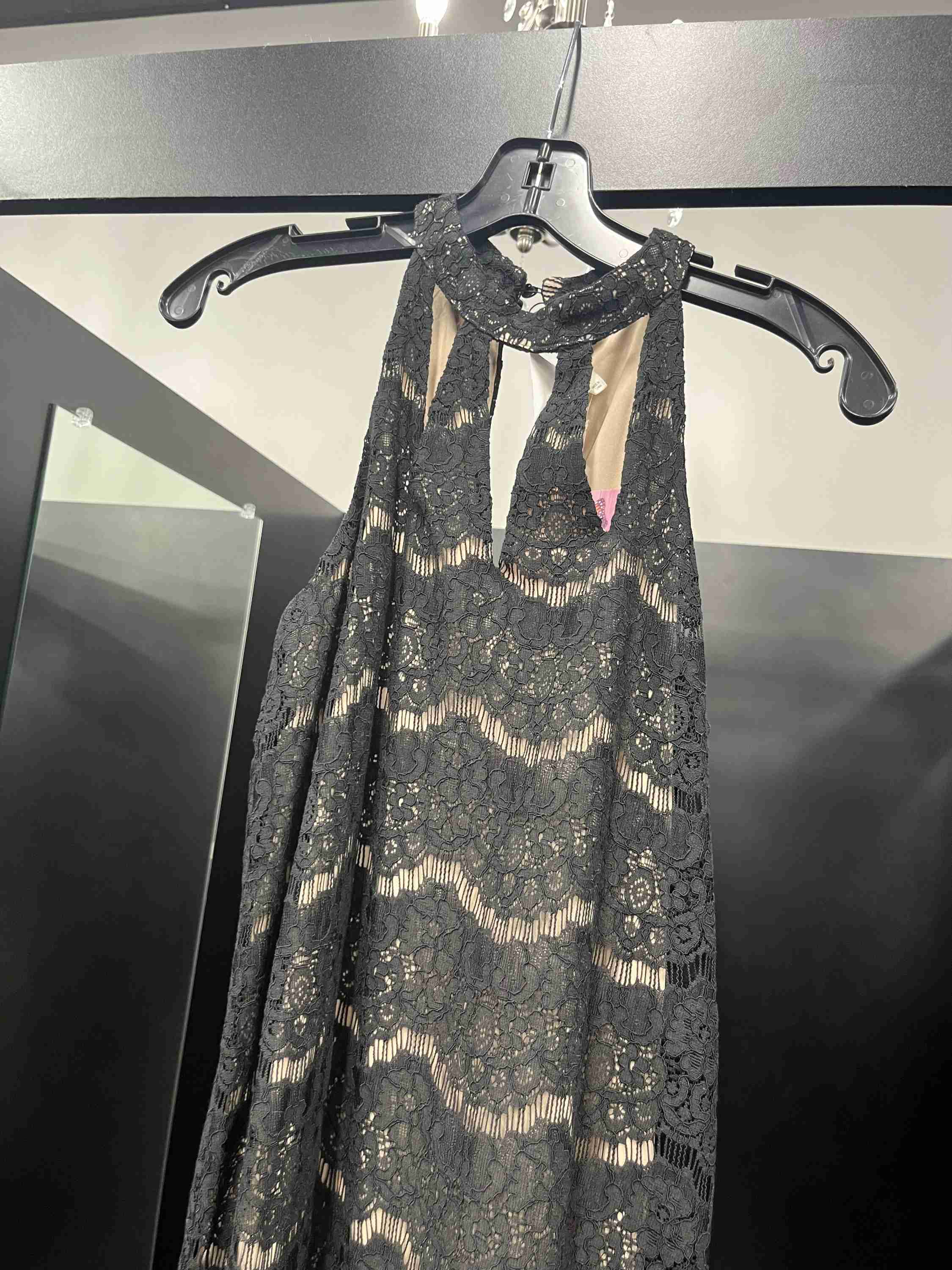 Black Tan Dress Party Short Love Fire, Size S - Image 3
