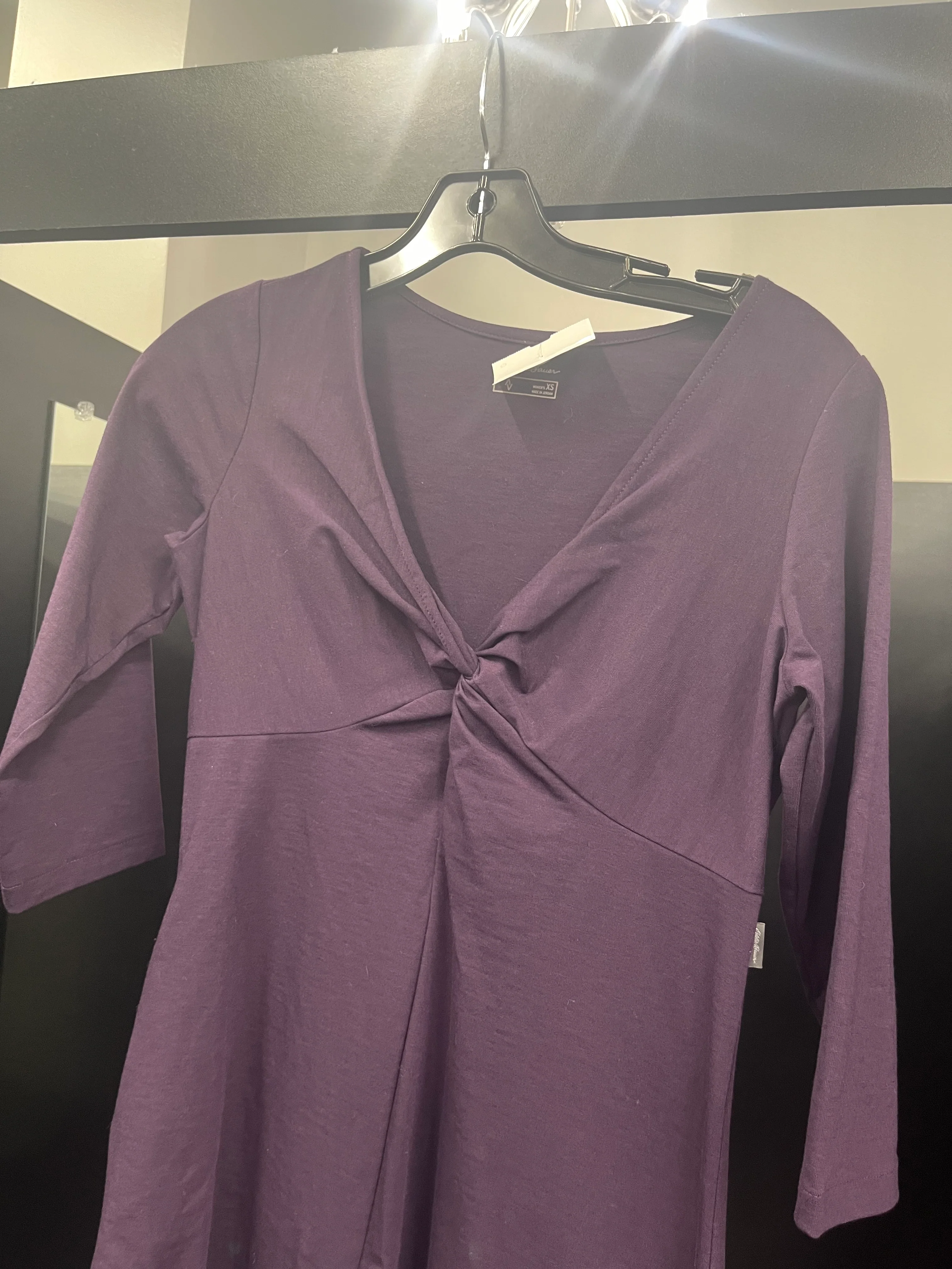 Purple Dress Casual Midi Eddie Bauer, Size Xs - Image 3