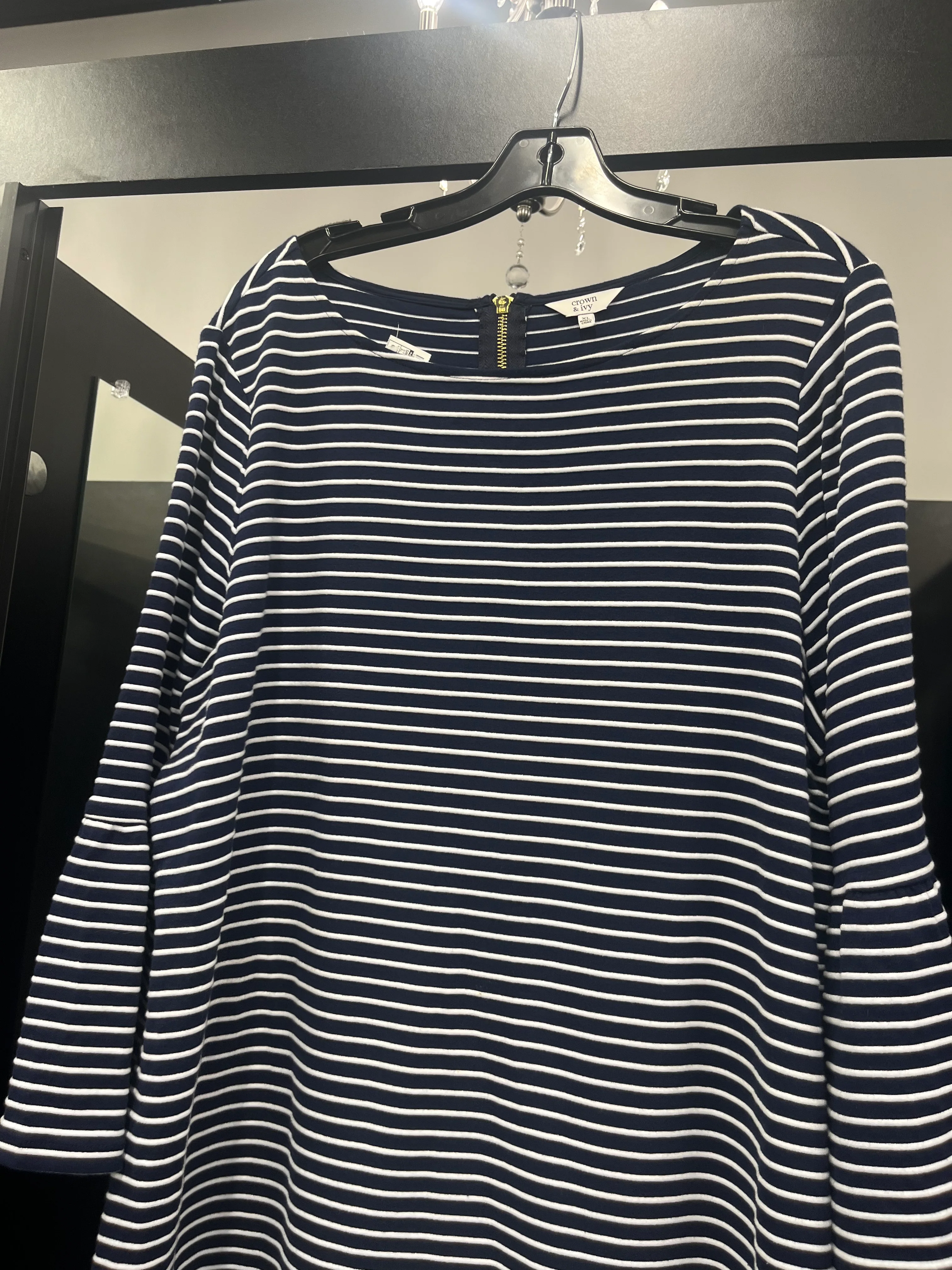 Striped Dress Casual Midi Crown And Ivy, Size Xl - Image 3