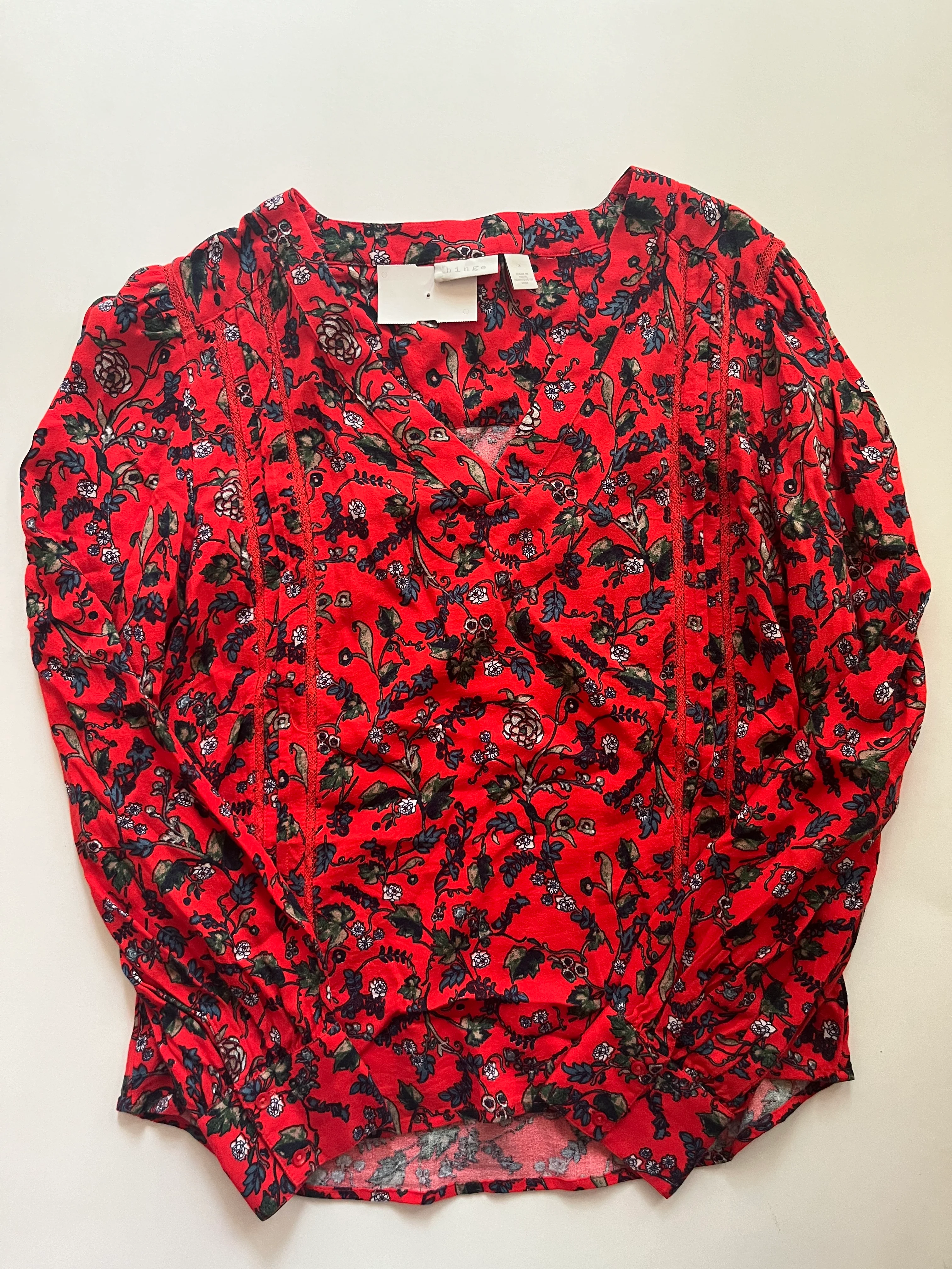 Floral Blouse Long Sleeve Hinge, Size S - Image 1