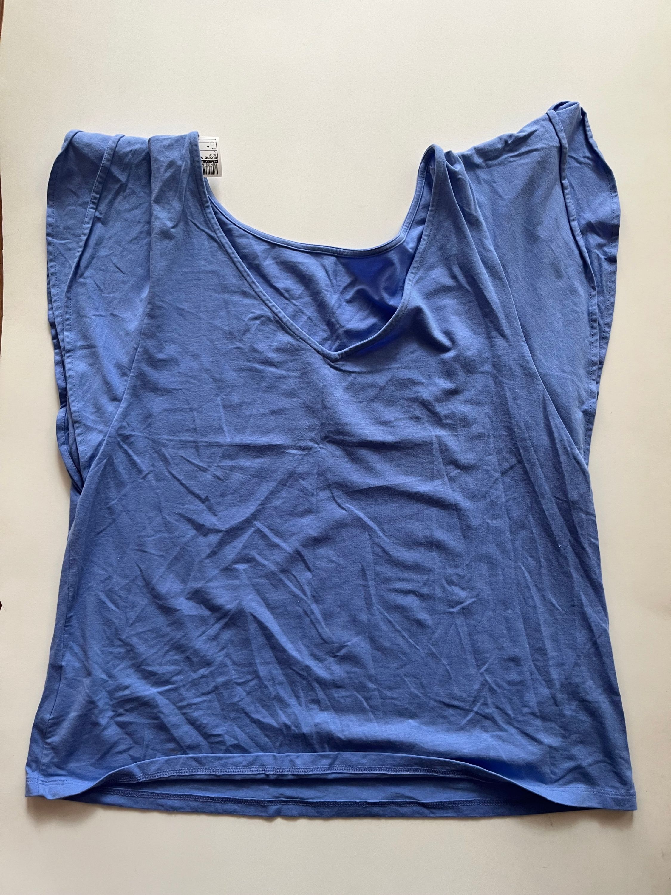 Blue Blouse Short Sleeve Lilly Pulitzer, Size L - Image 2
