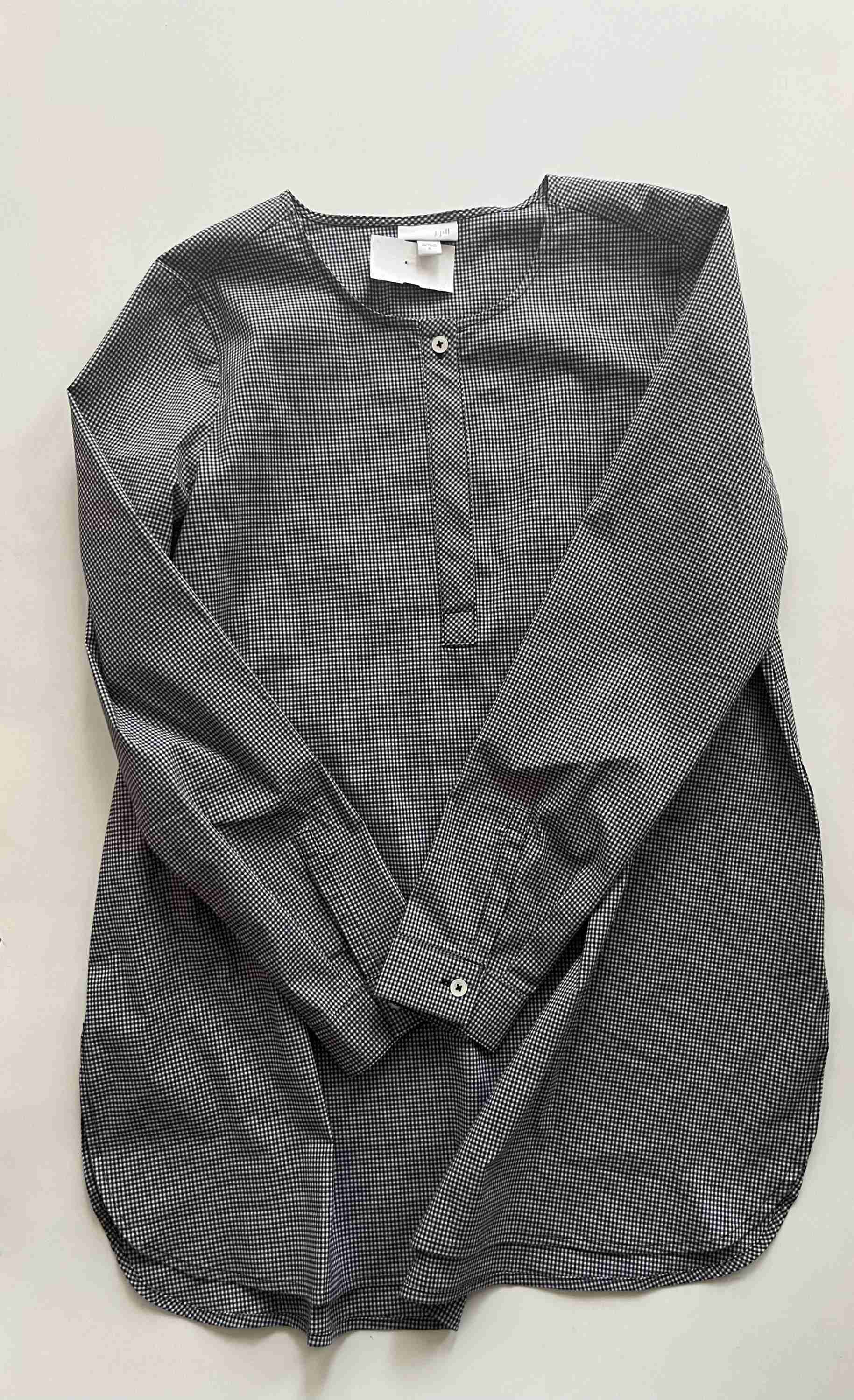 Plaid Blouse Long Sleeve Pure Jill, Size S - Image 1