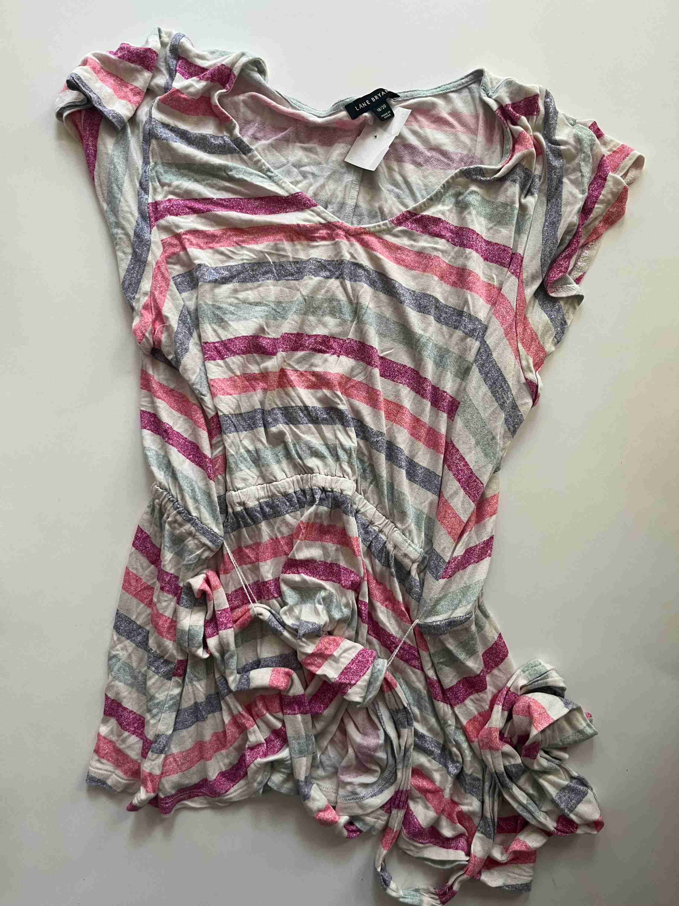 Striped Blouse Long Sleeve Lane Bryant, Size 20 - Image 1