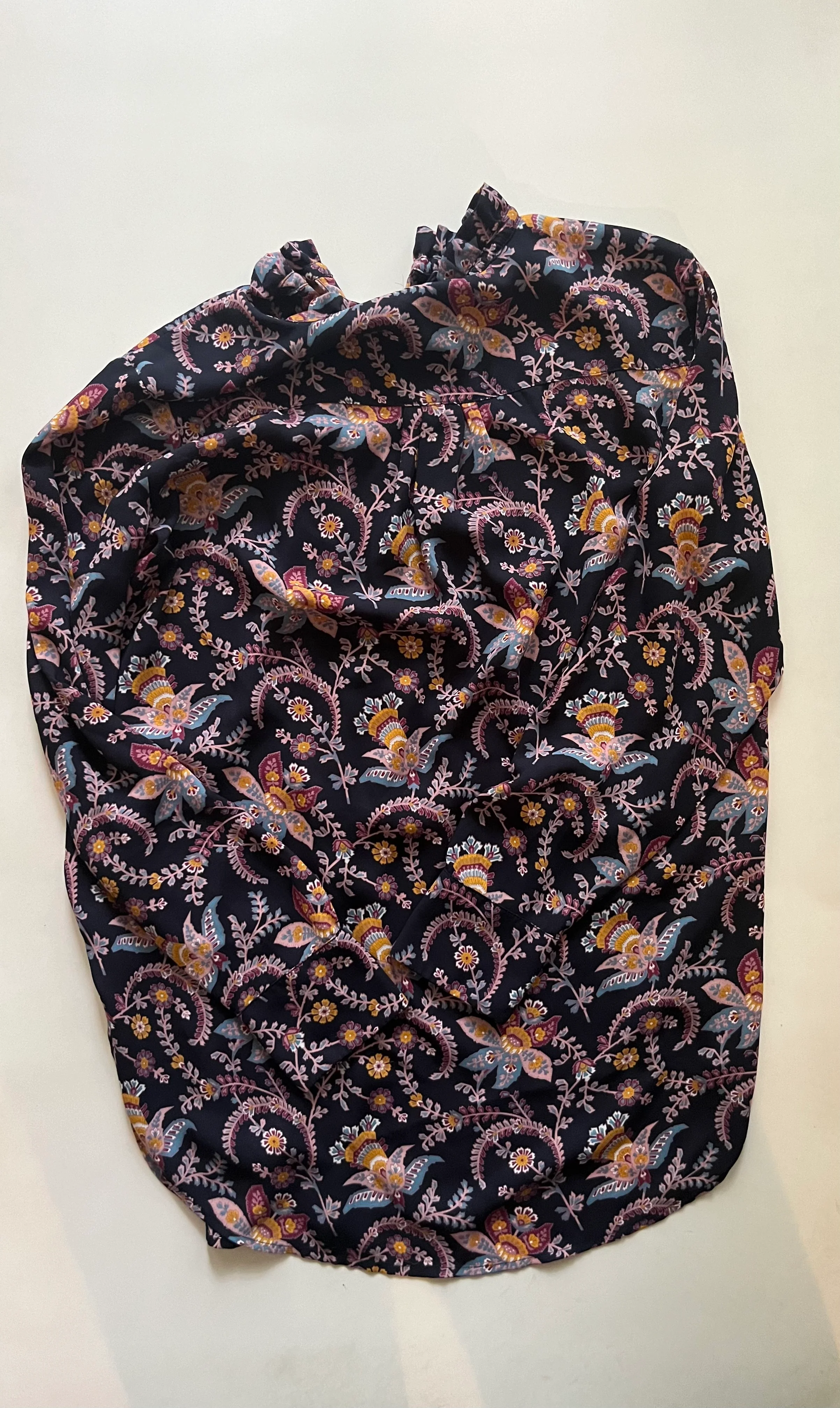 Floral Blouse Long Sleeve Loft, Size S - Image 2