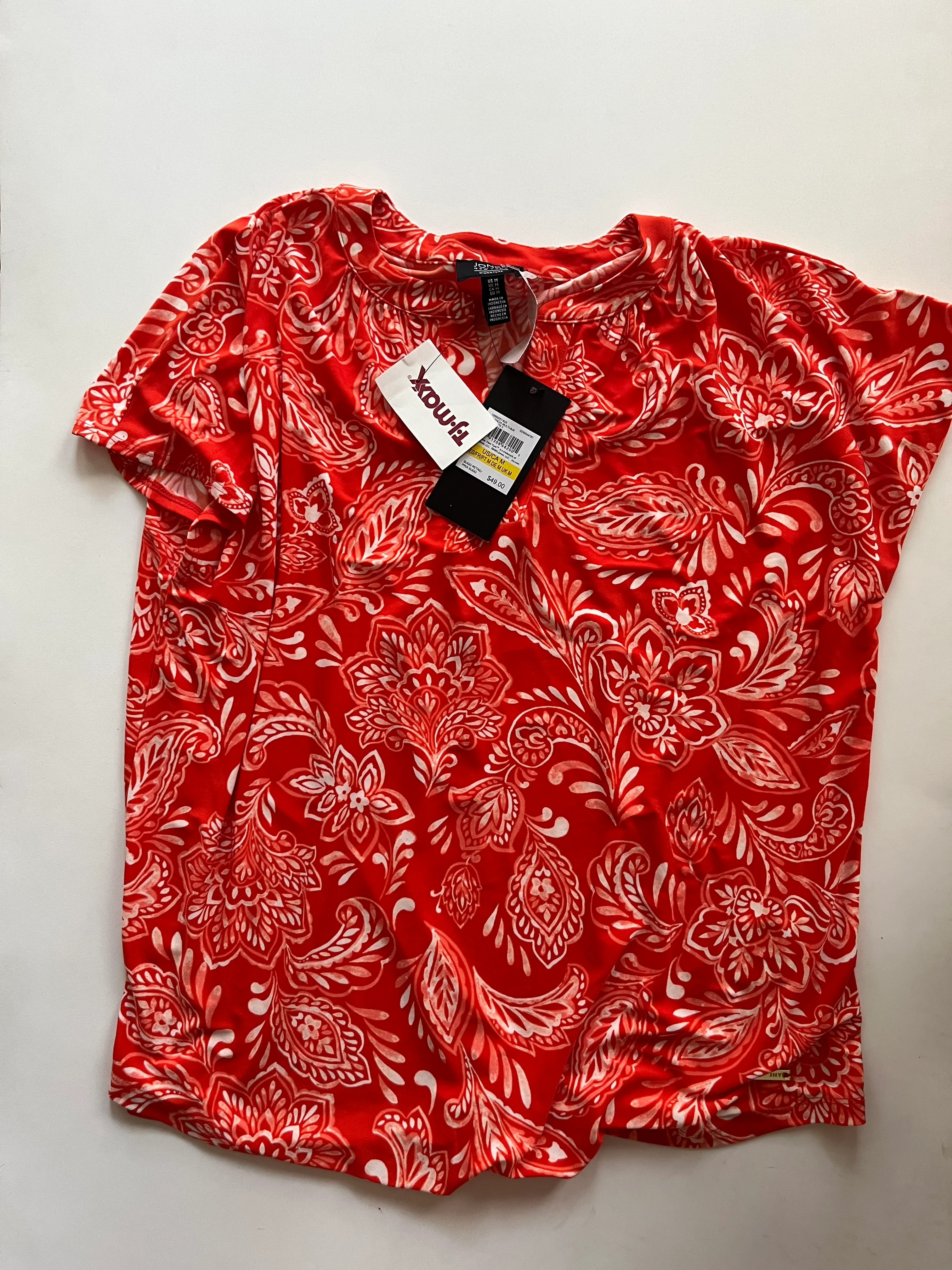 Orange Blouse Long Sleeve Jones New York NWT, Size M - Image 1
