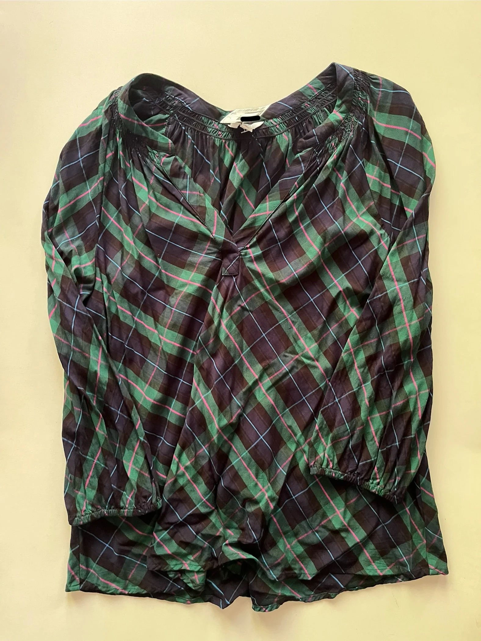 Blouse Long Sleeve By Crown And Ivy In Plaid, Size: L - Image 1