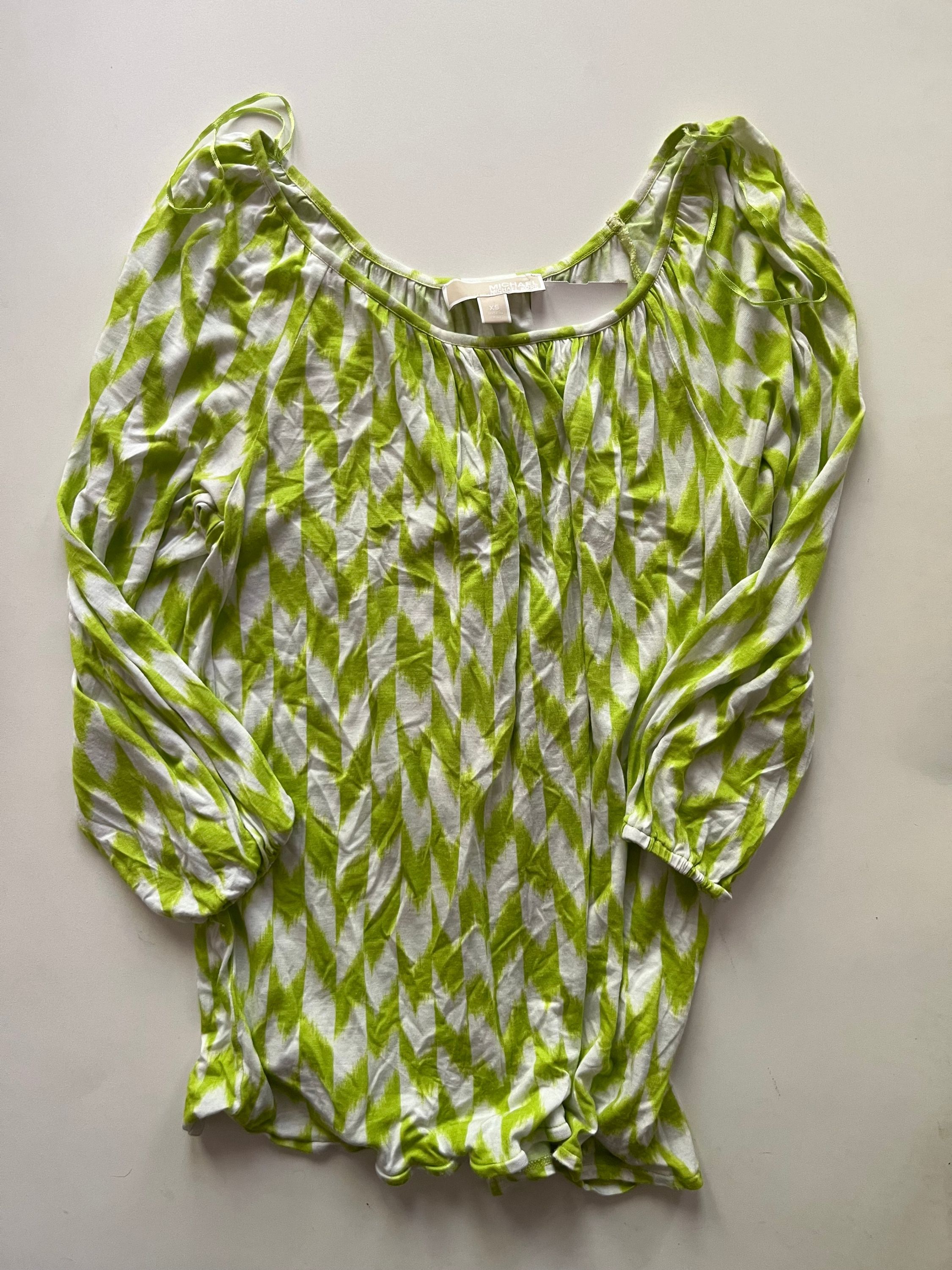 Blouse Long Sleeve By Michael By Michael Kors In Lime Green, Size: Xs - Image 1