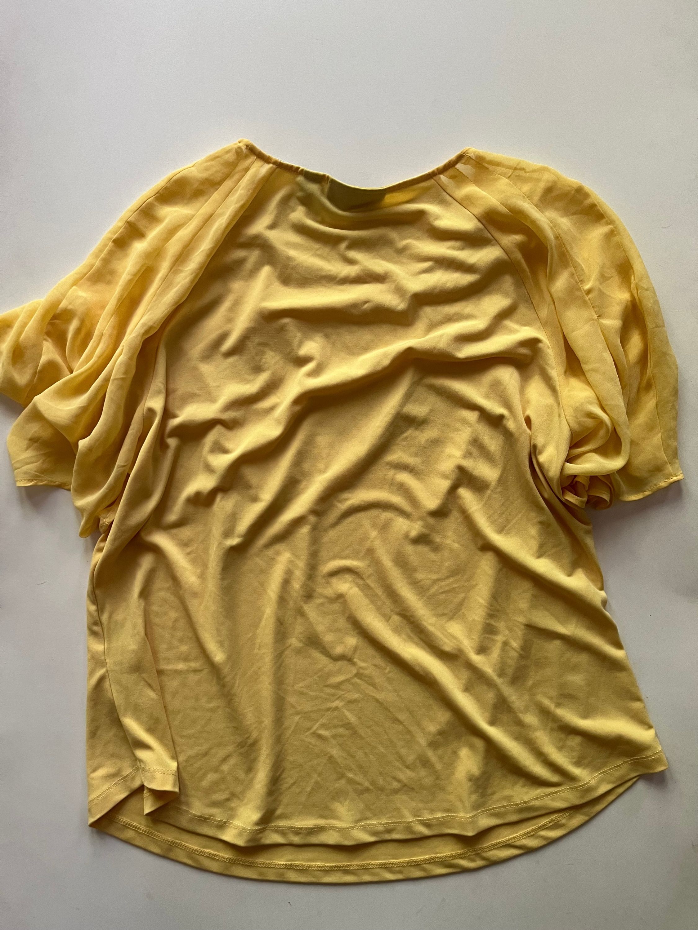 Blouse Short Sleeve By New York And Co In Yellow, Size: L - Image 2