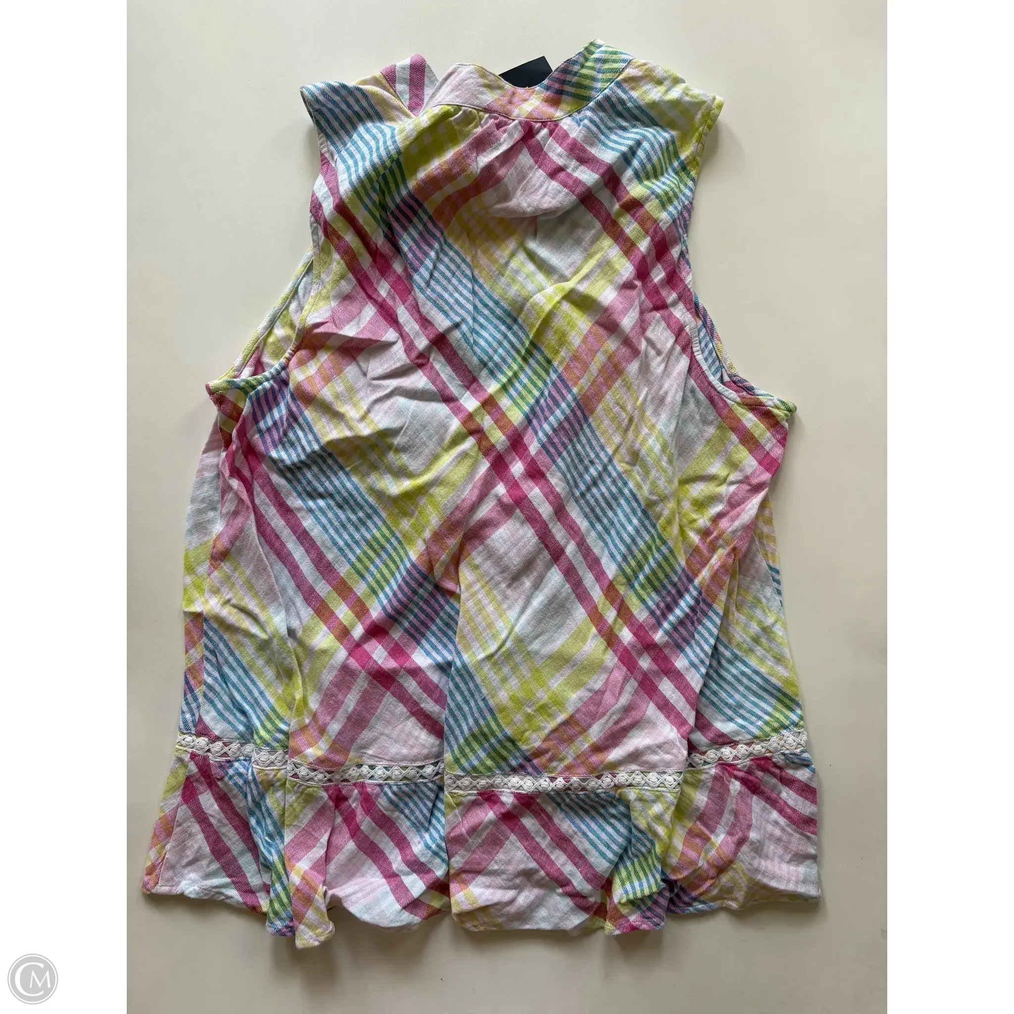 Blouse Sleeveless By Crown And Ivy In Plaid Pattern, Size: Xl - Image 2
