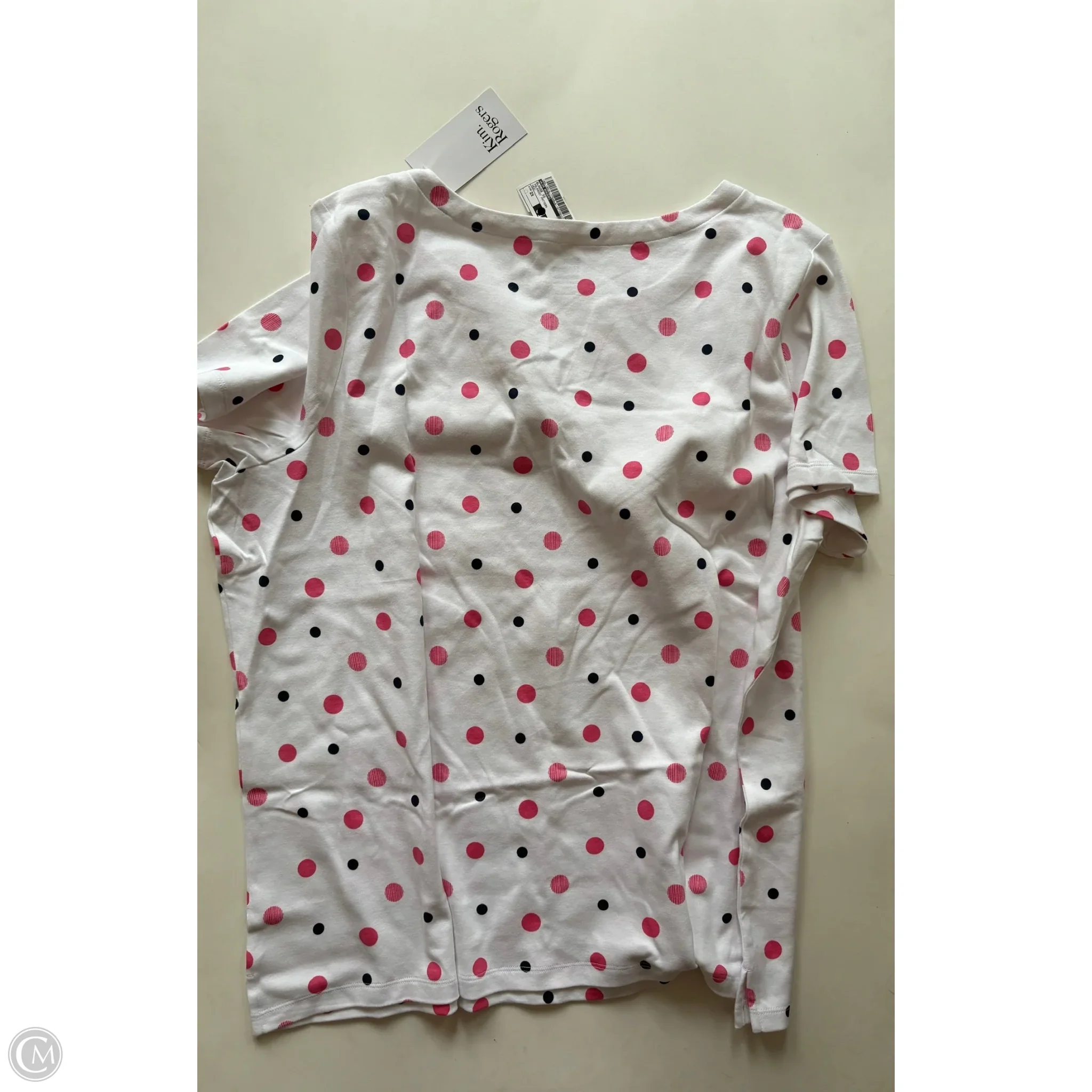 Blouse Short Sleeve By Kim Rogers In Polkadot Pattern, Size: 2x - Image 2