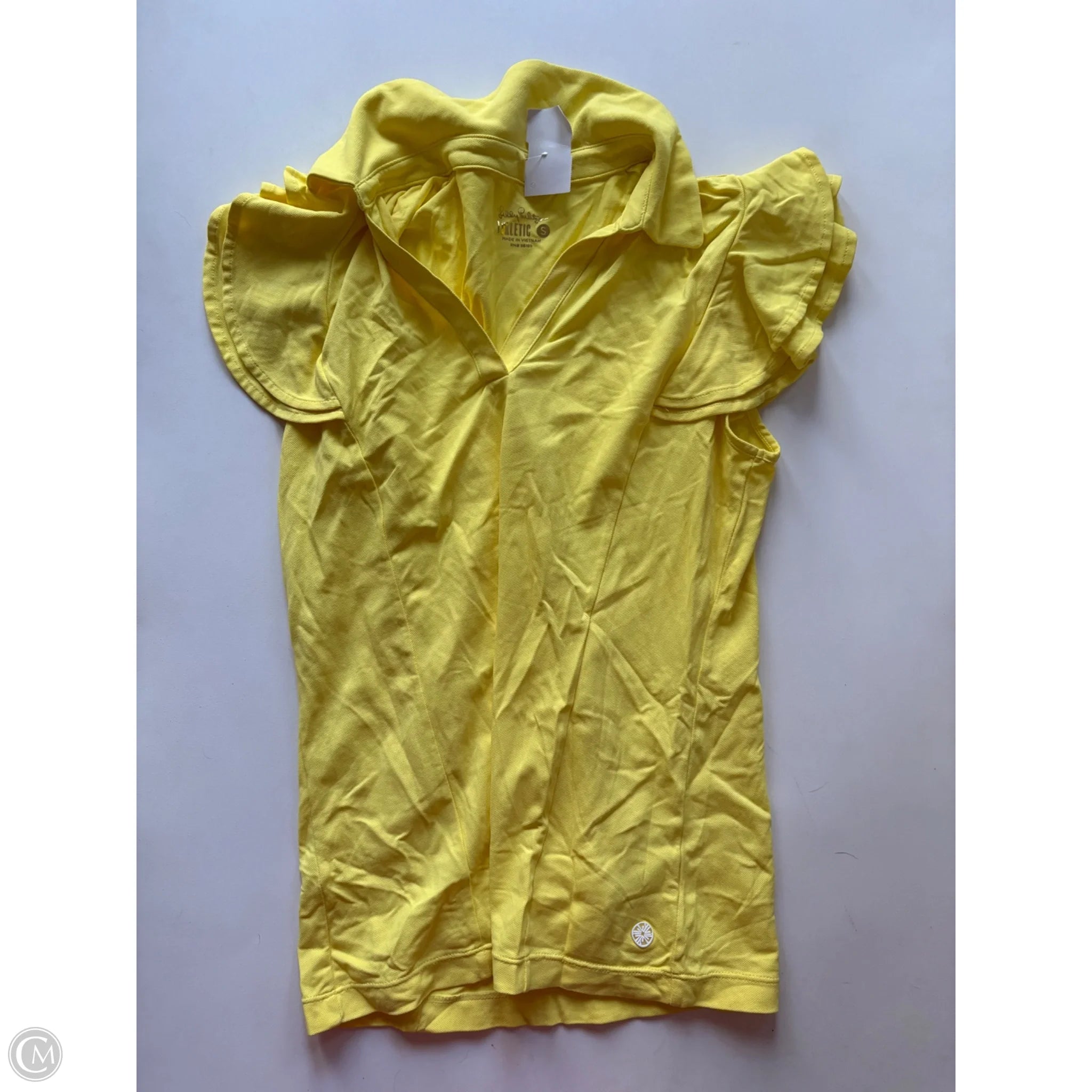 Top Short Sleeve Designer By Lilly Pulitzer In Yellow, Size: S - Image 1