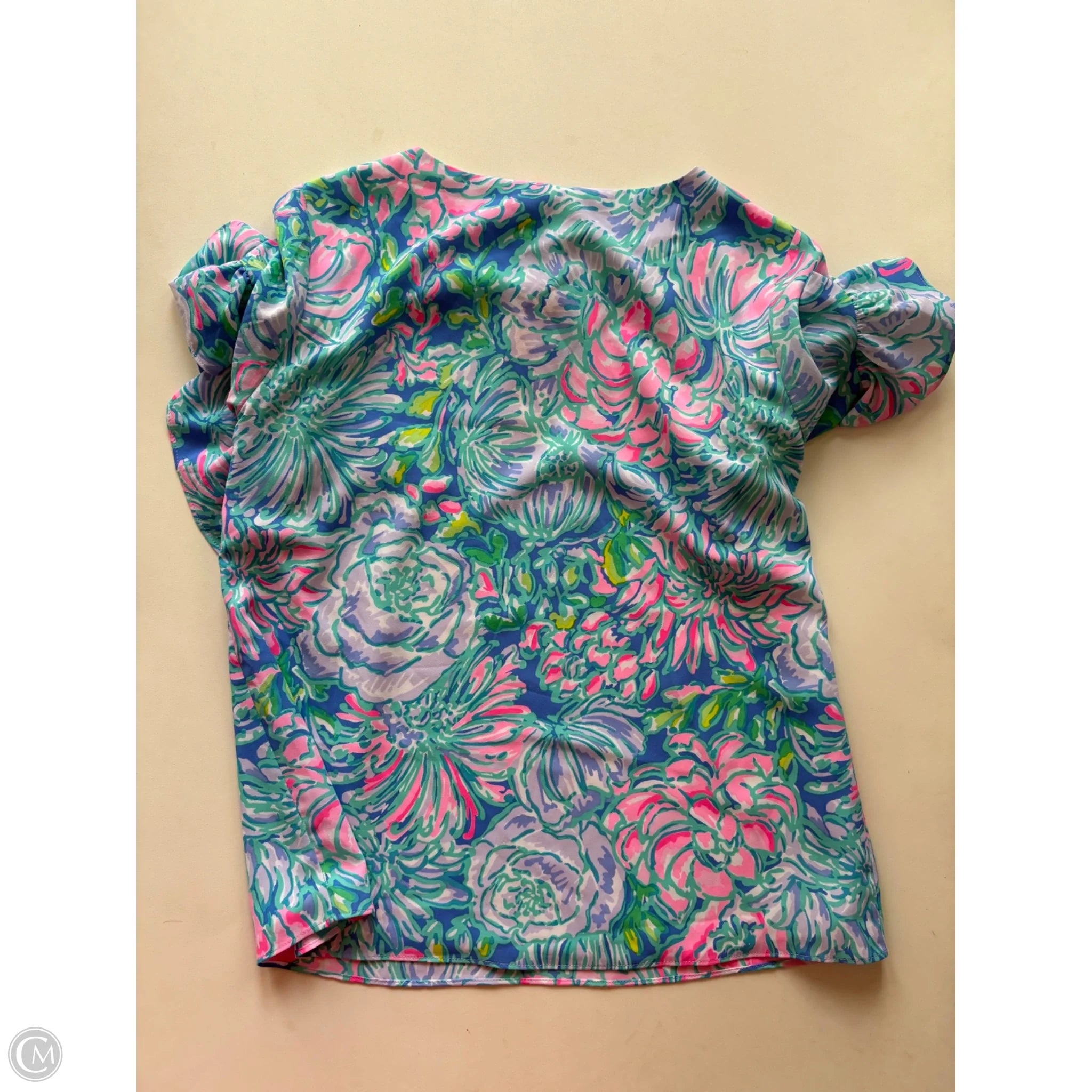 Top Short Sleeve Designer By Lilly Pulitzer In Blue, Size: Xxs - Image 2