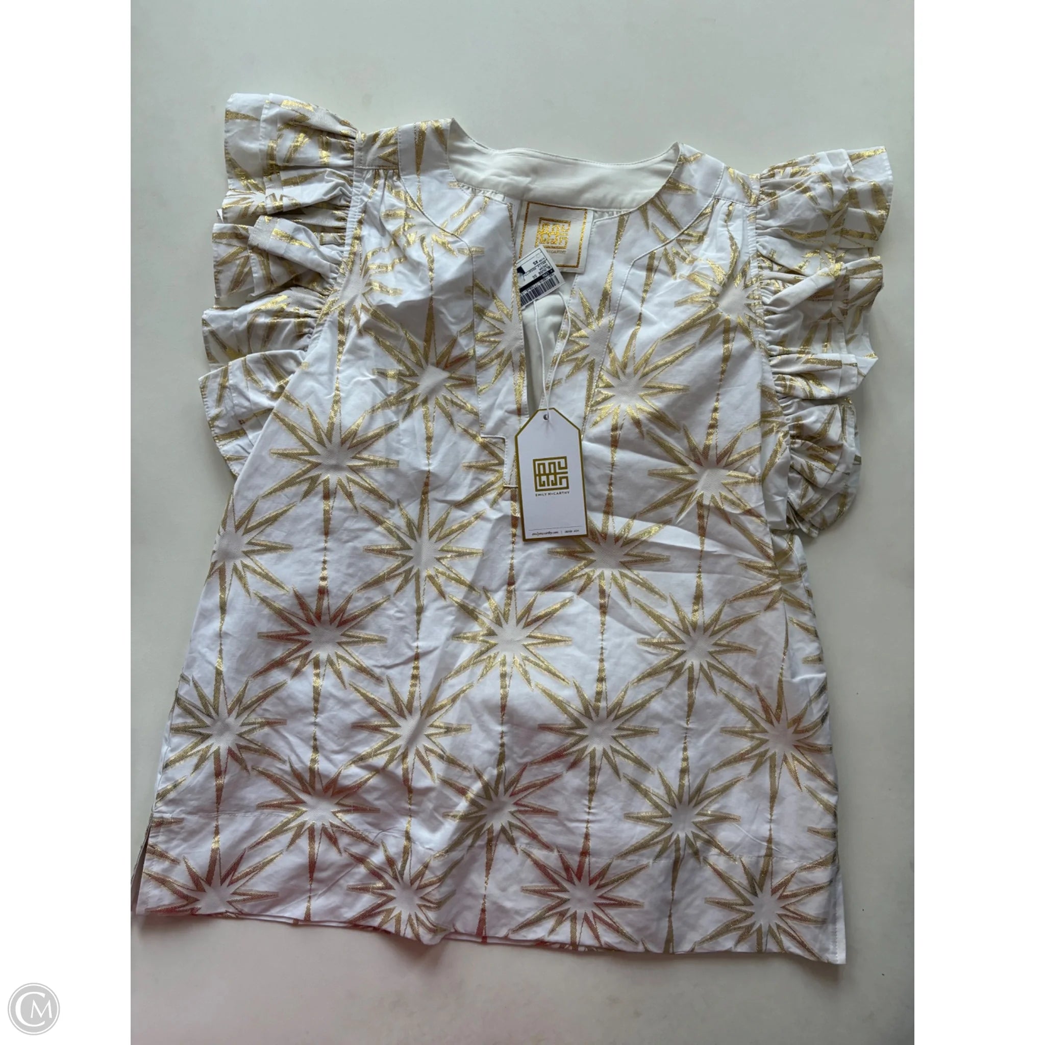Blouse Short Sleeve By emily mccarthy In Cream, Size: Xs - Image 1