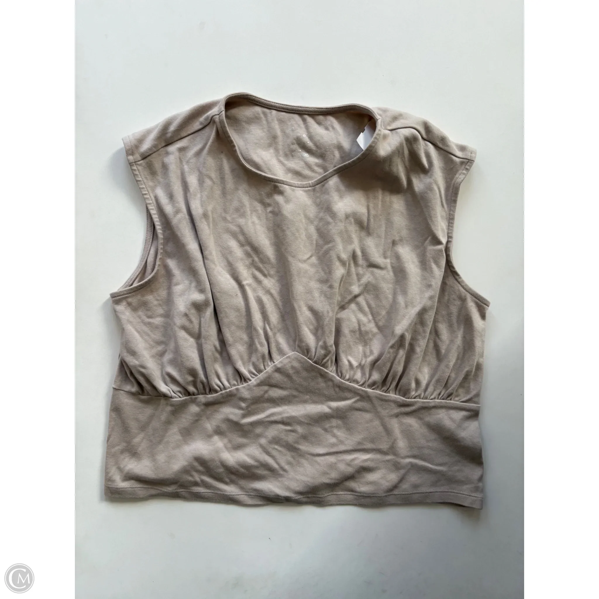 Blouse Sleeveless By A New Day In Tan, Size: L - Image 1