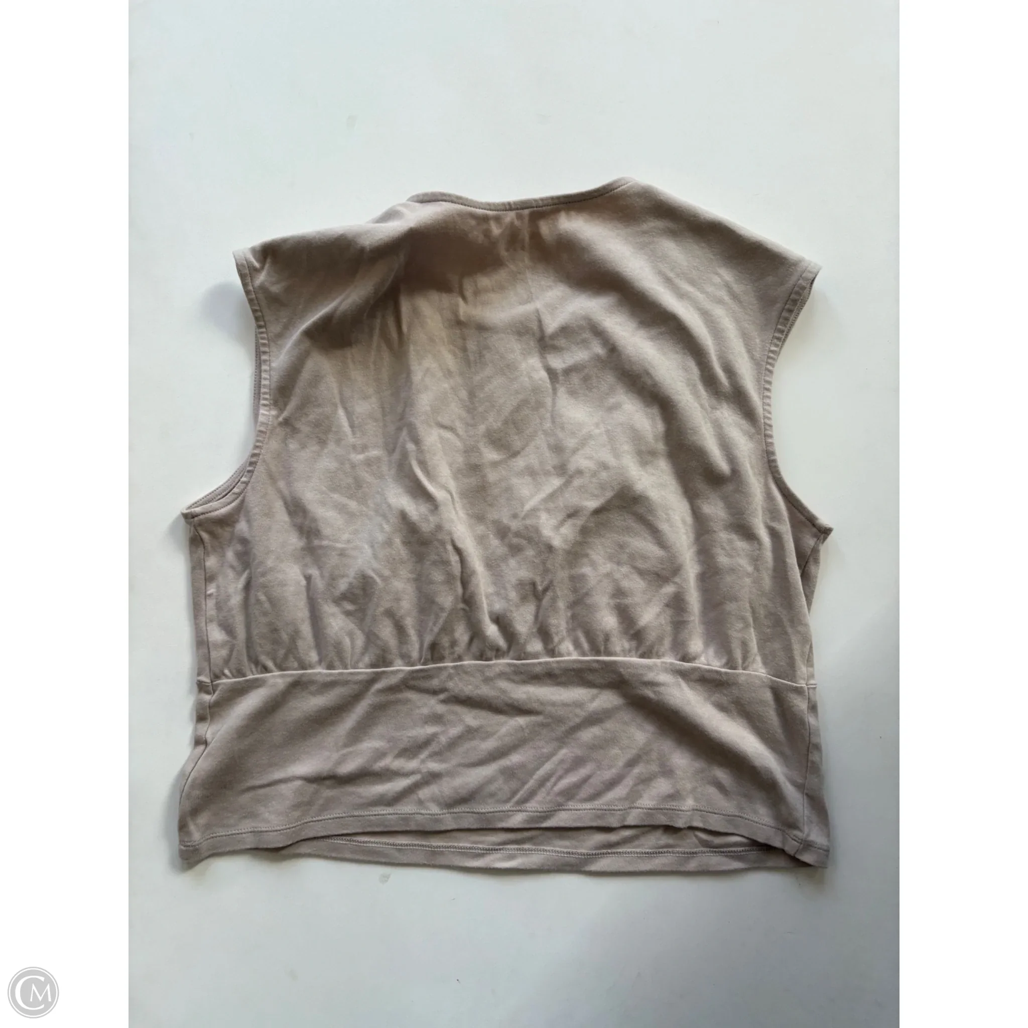 Blouse Sleeveless By A New Day In Tan, Size: L - Image 2