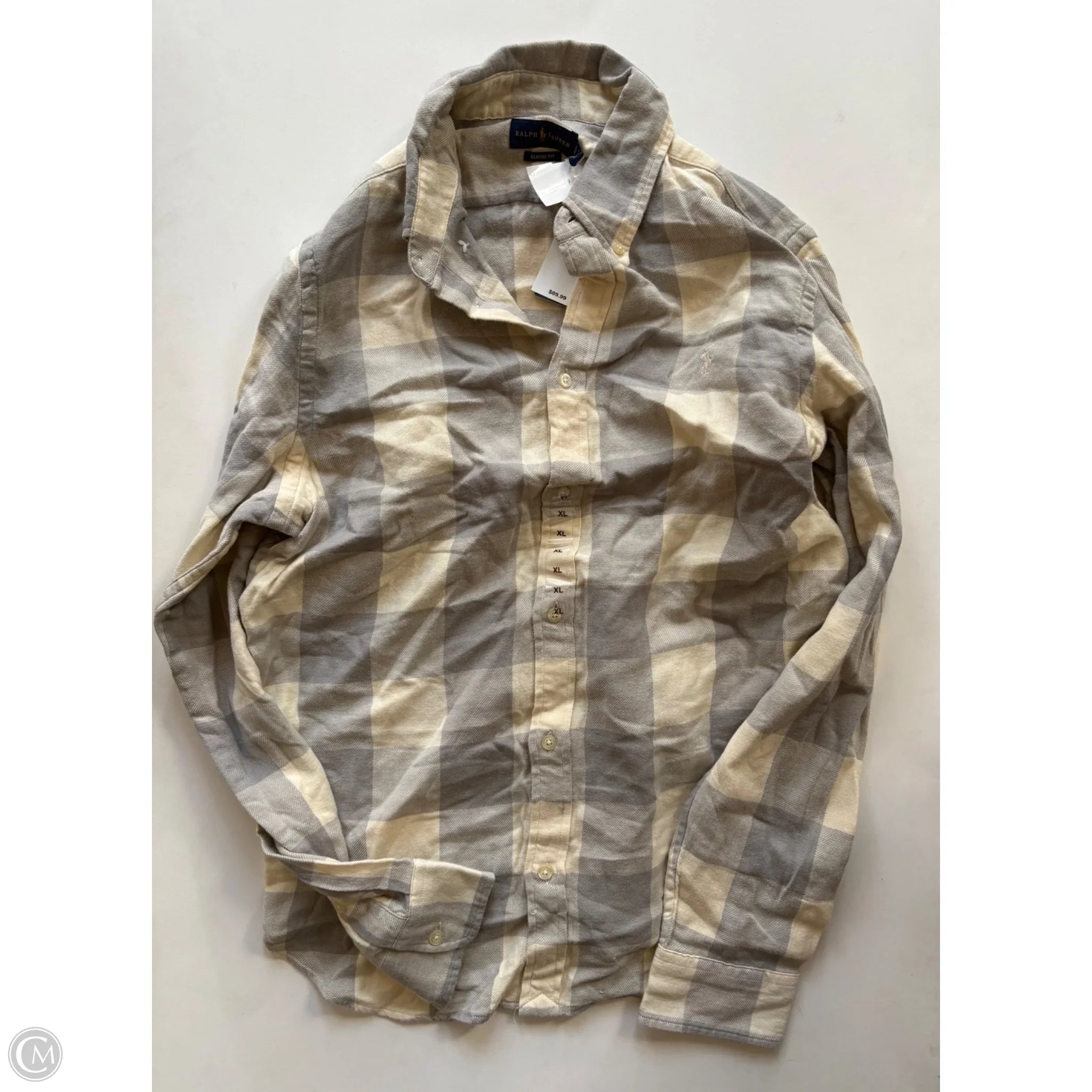 Blouse Long Sleeve By Ralph Lauren In Plaid Pattern, Size: Xl - Image 1