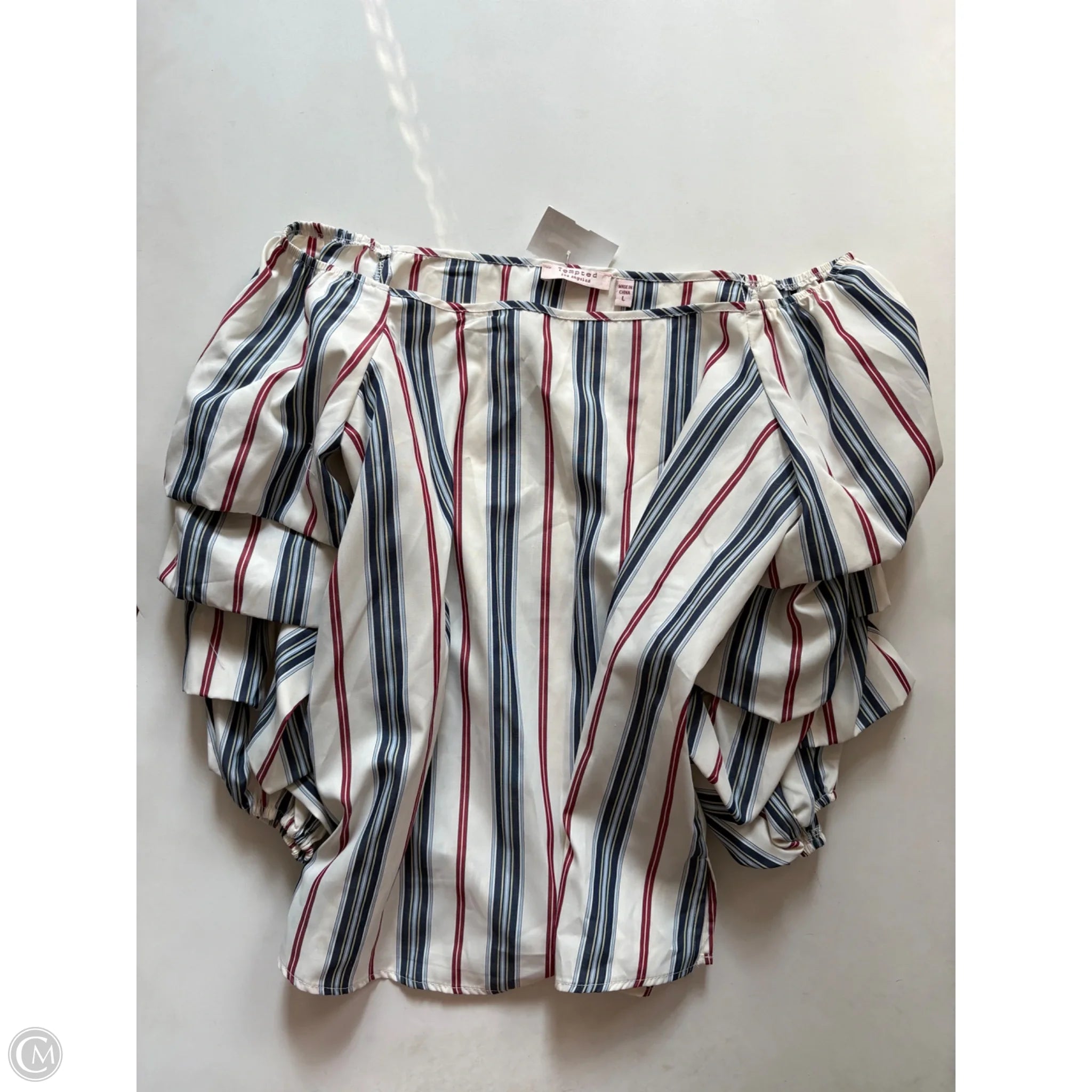 Blouse Long Sleeve By tempted In Striped Pattern, Size: L - Image 1